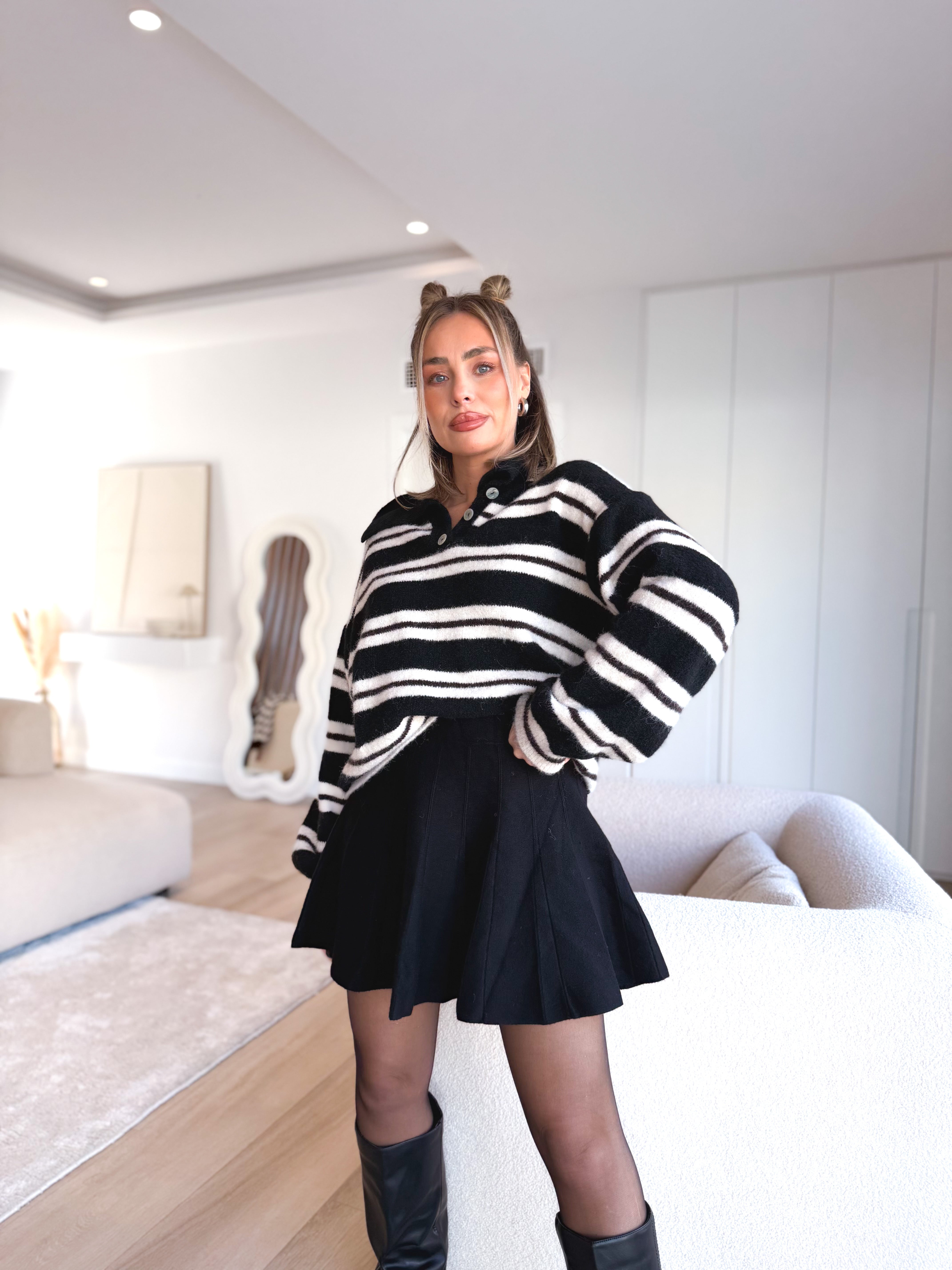 Jersey cuello polo negro