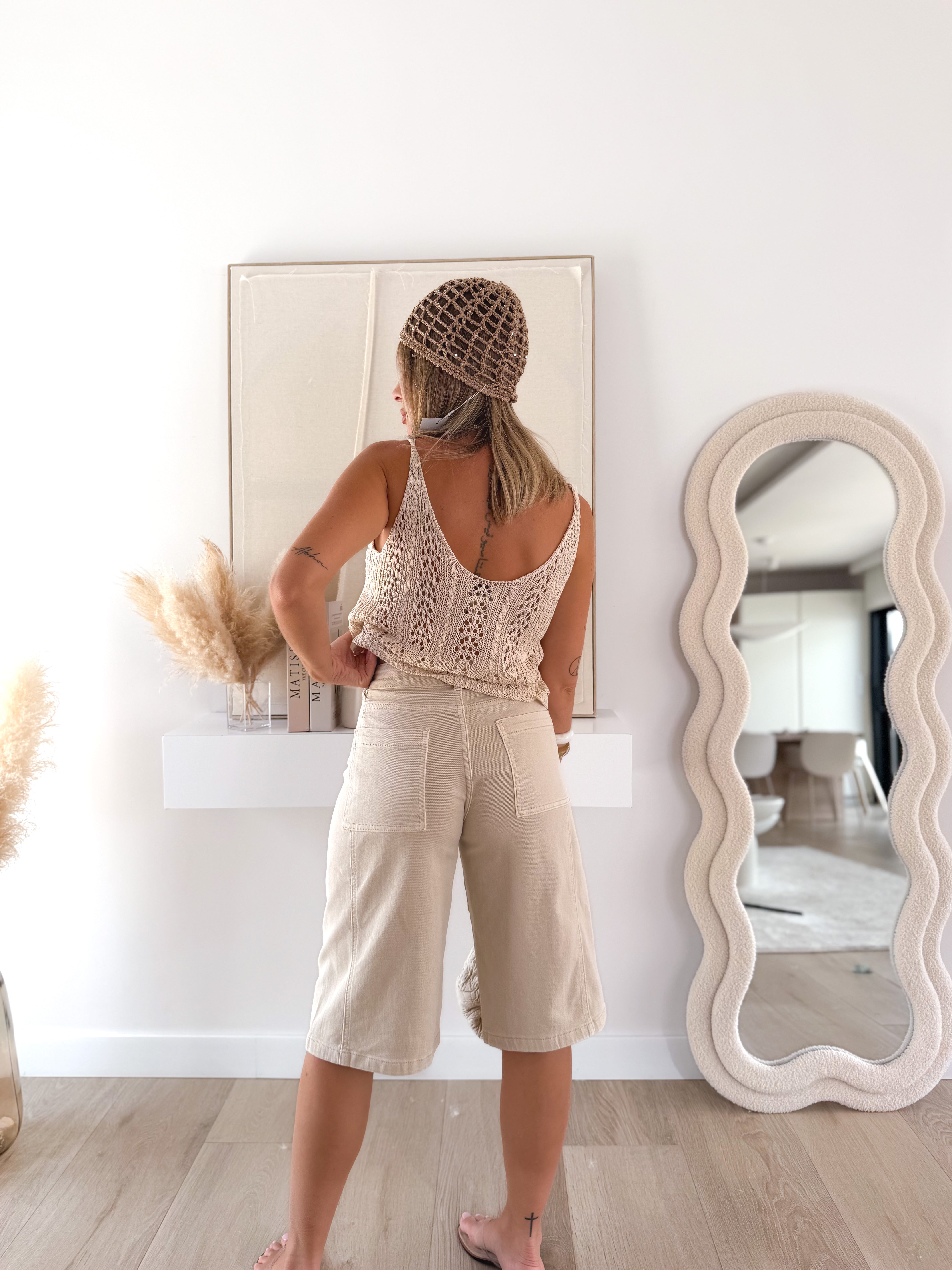 Bermuda denim beige