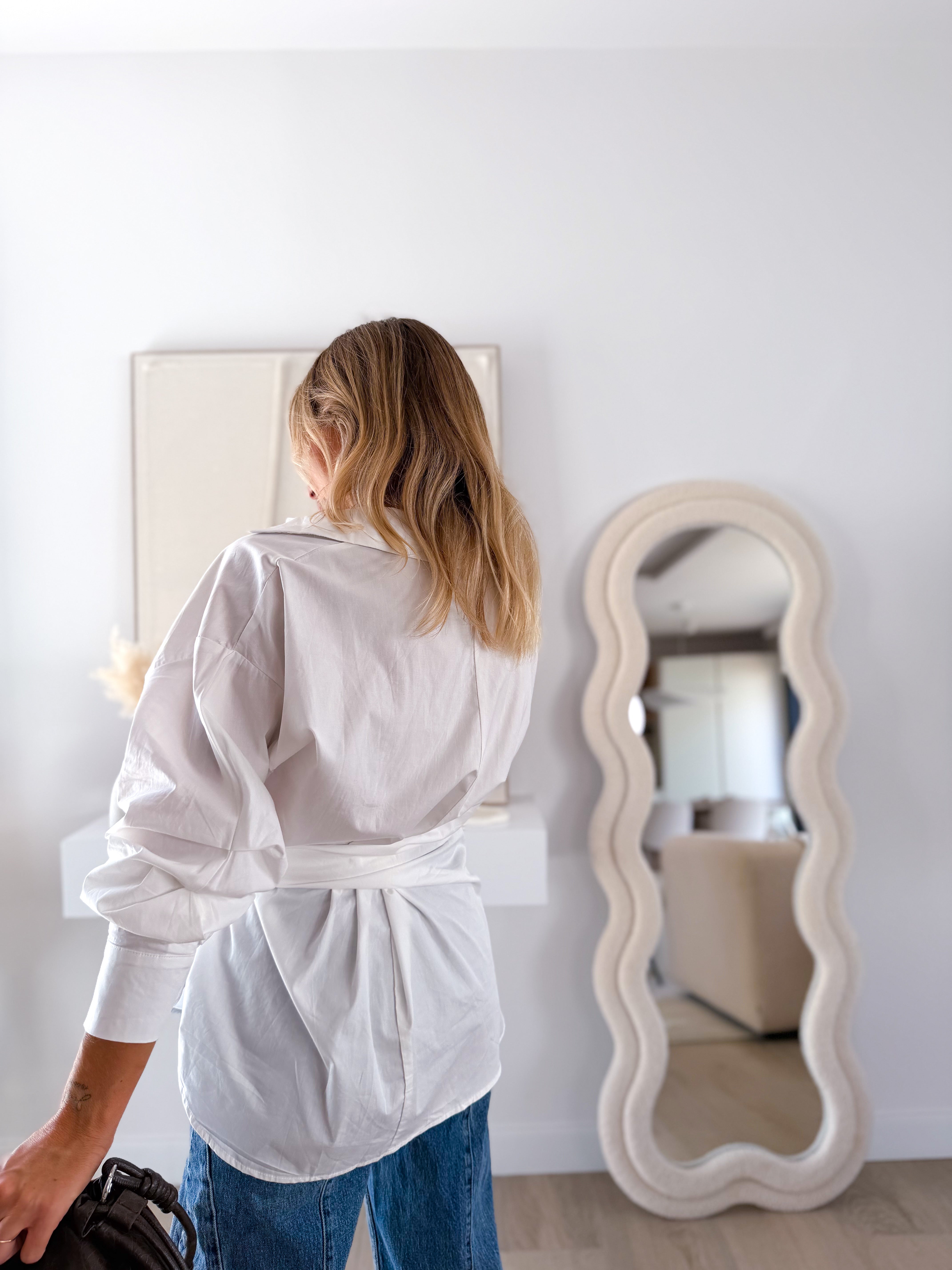 Camisa popelín lazada blanca