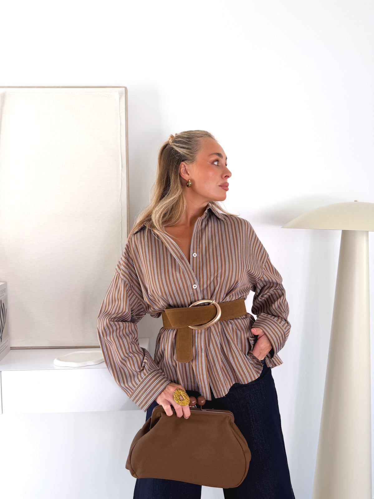 Camisa rayas Camel