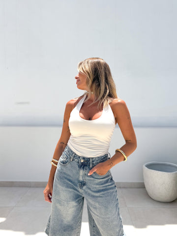Top halter beige