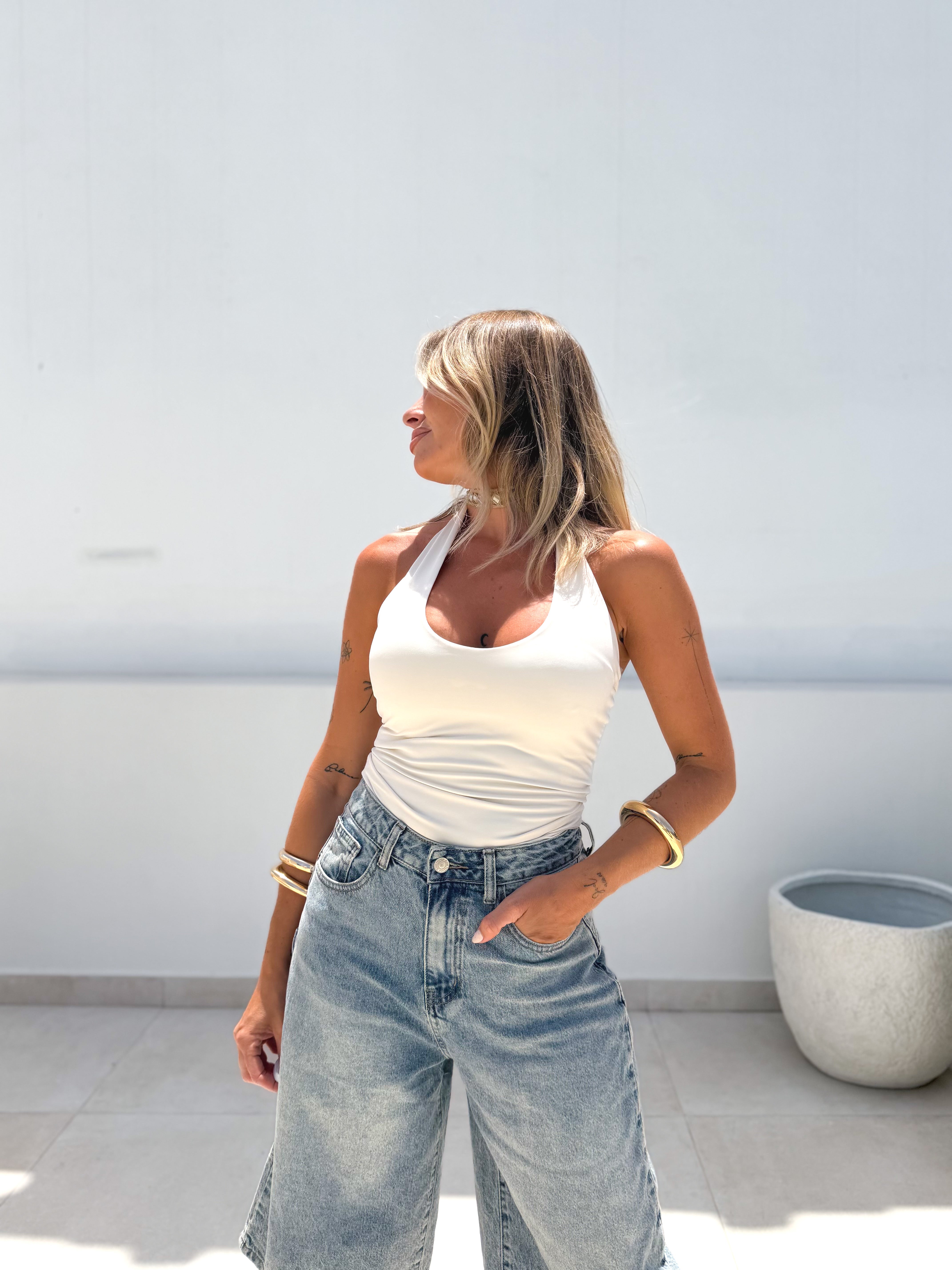 Top halter beige