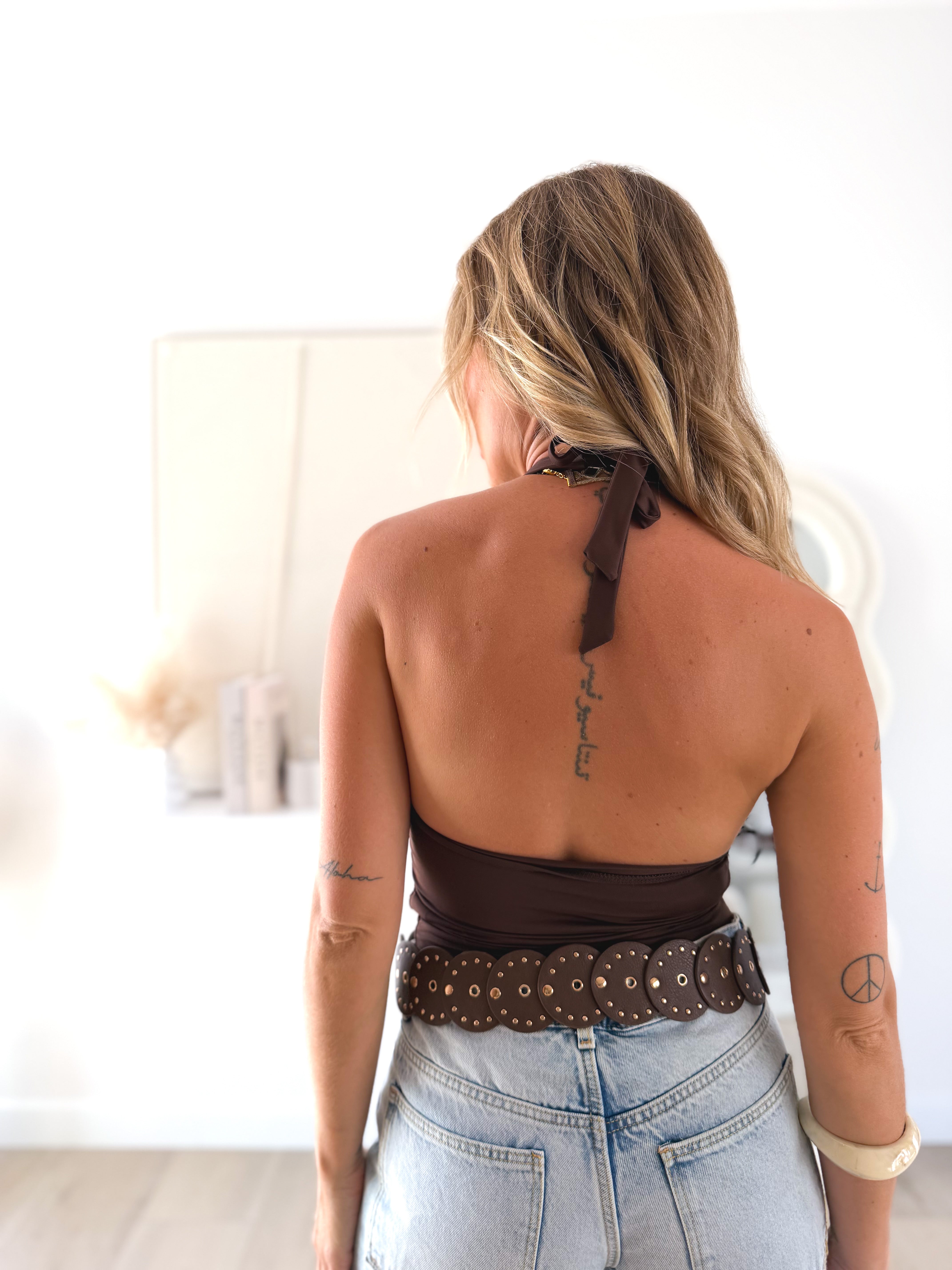 Top halter licra choco
