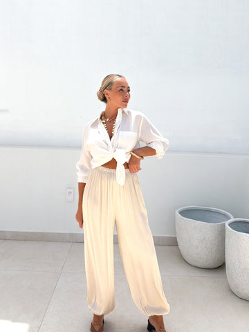 Bombacho satinado beige