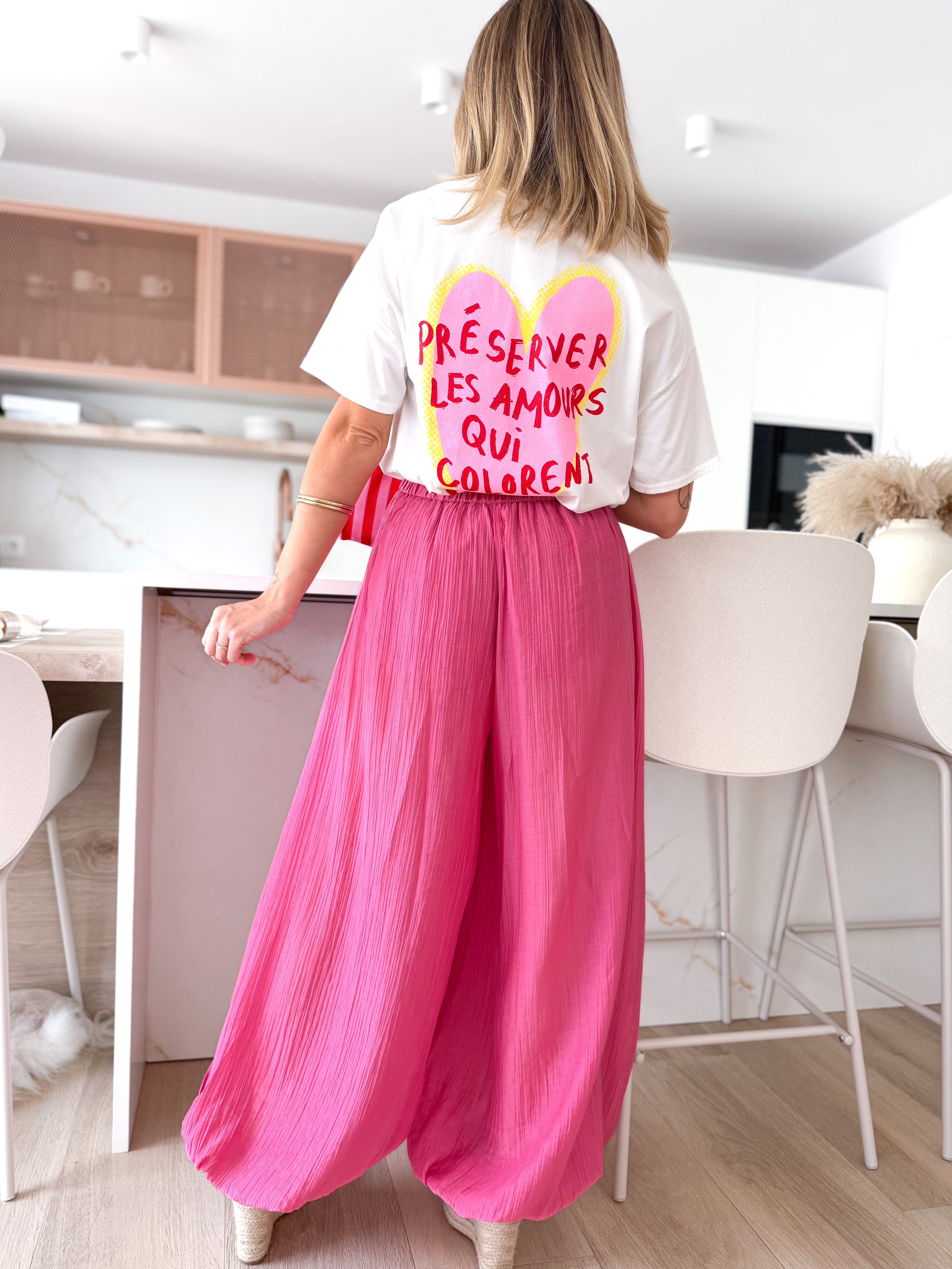Pantalón fluido ballon rosa