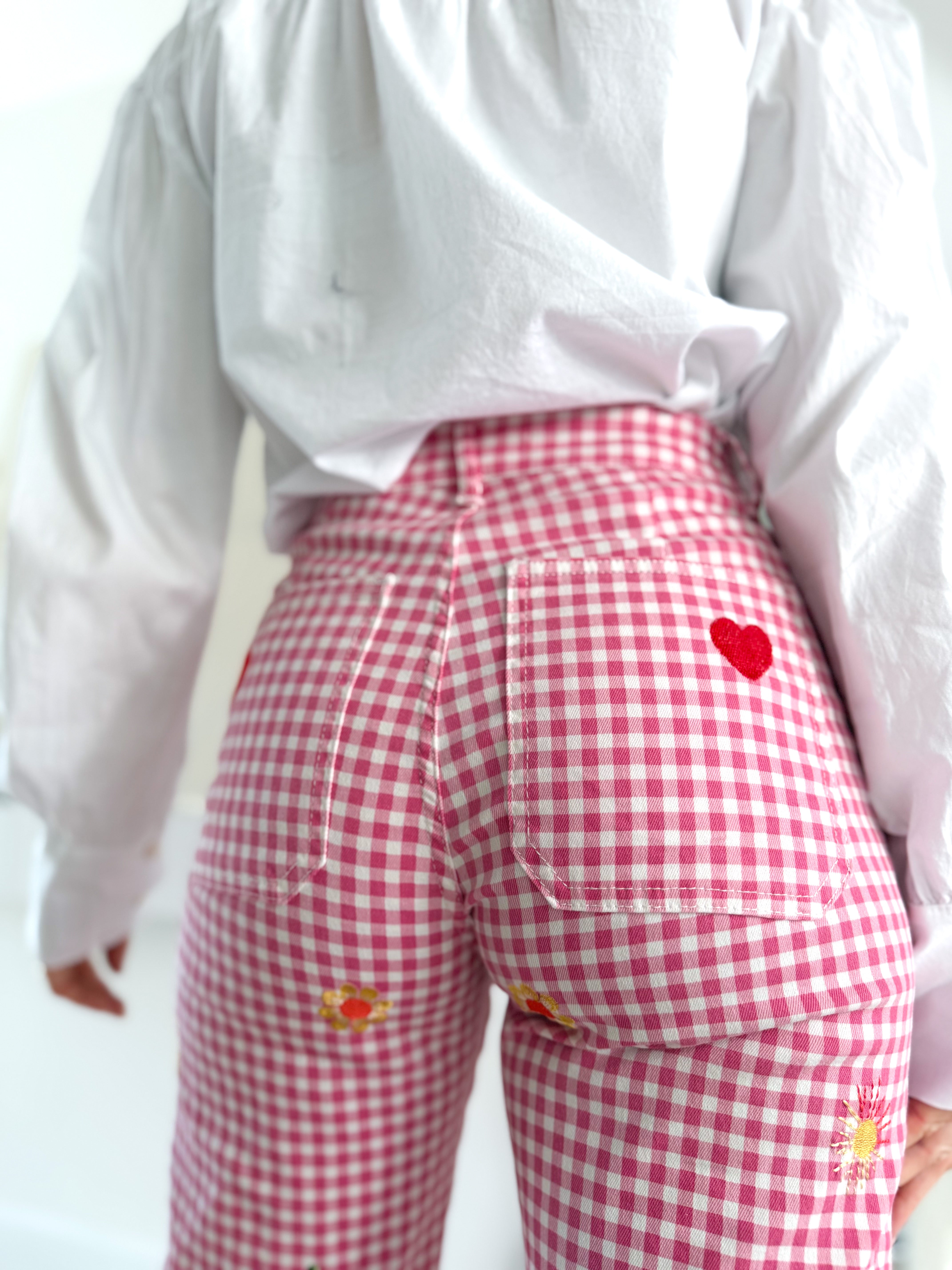 Denim vichy combinado