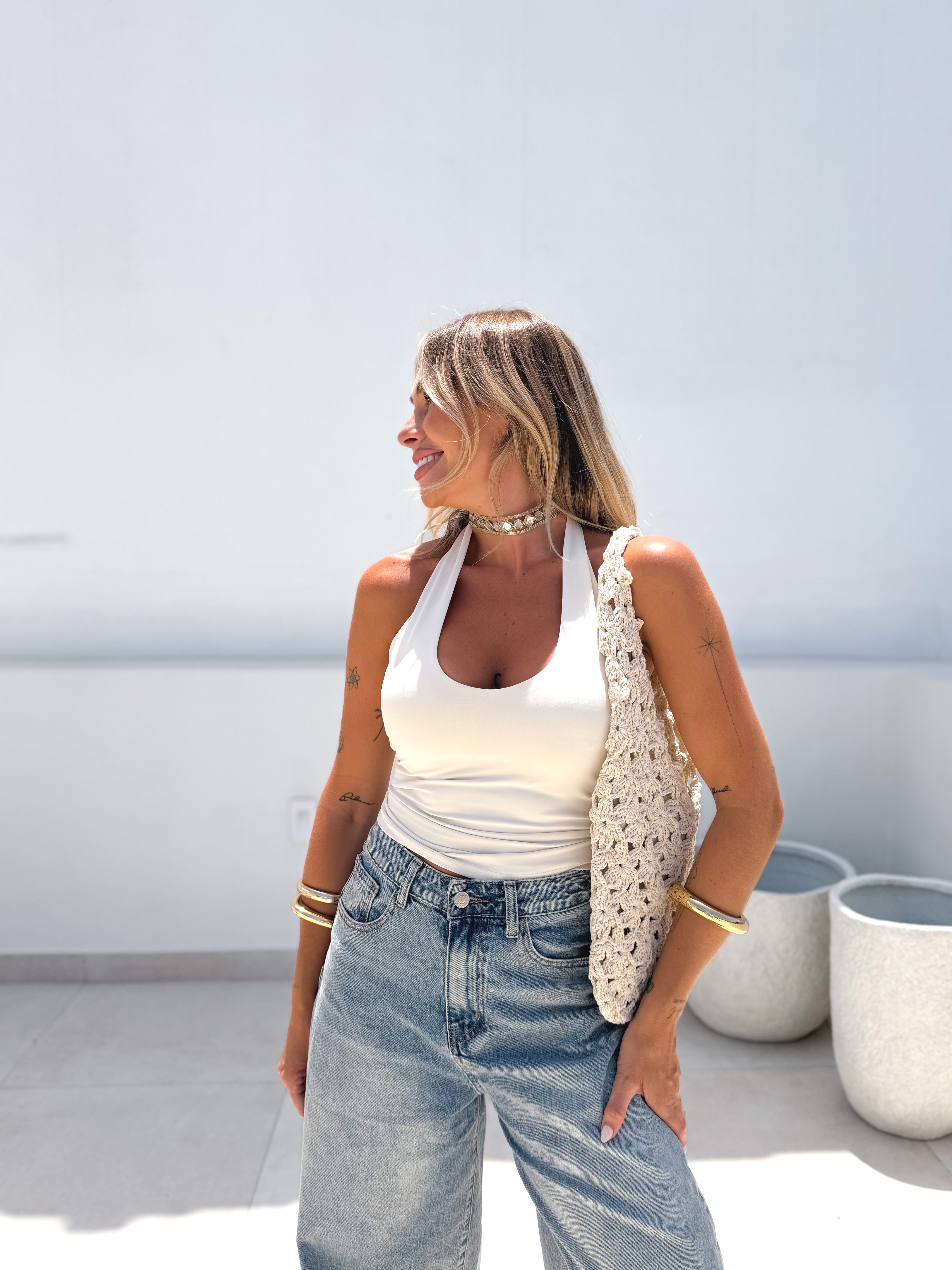 Top halter blanco