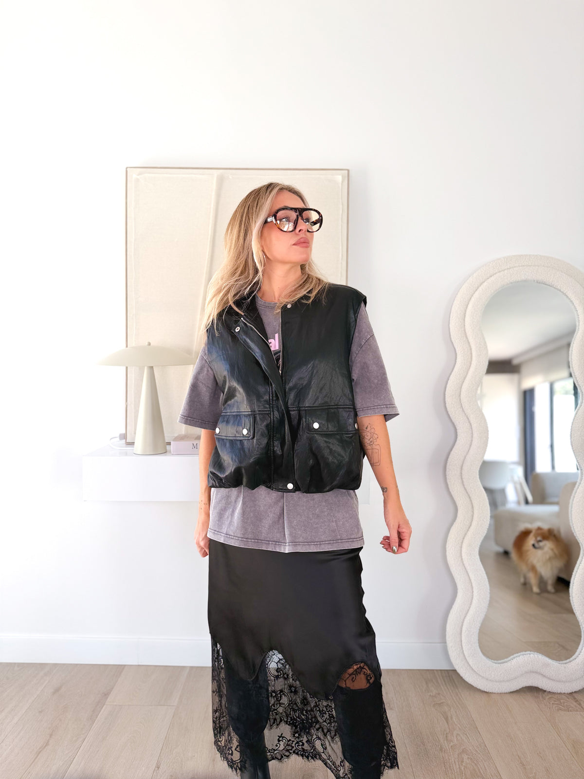 Chaleco polipiel oversize