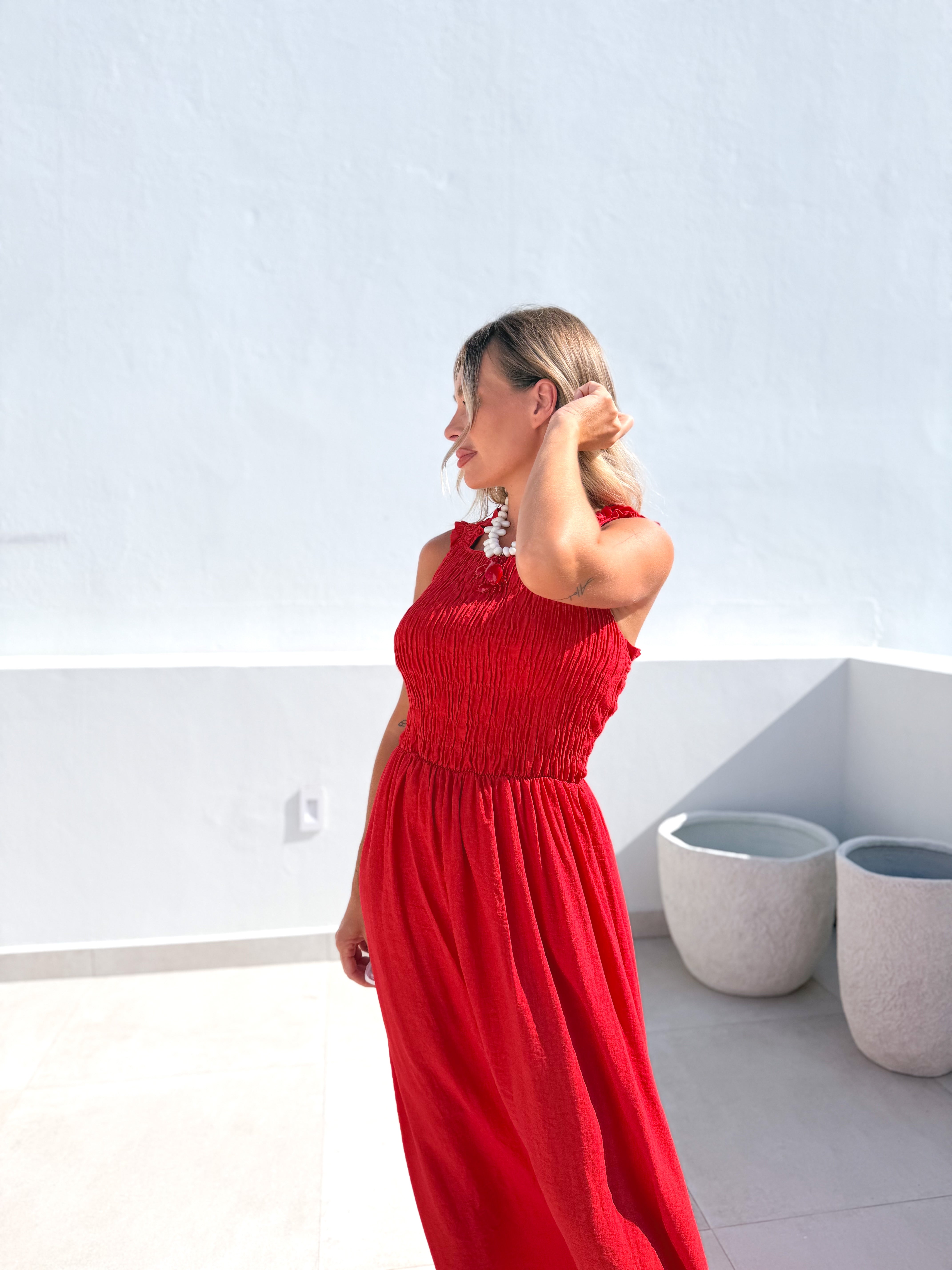 Vestido Frunces multiposición rojo