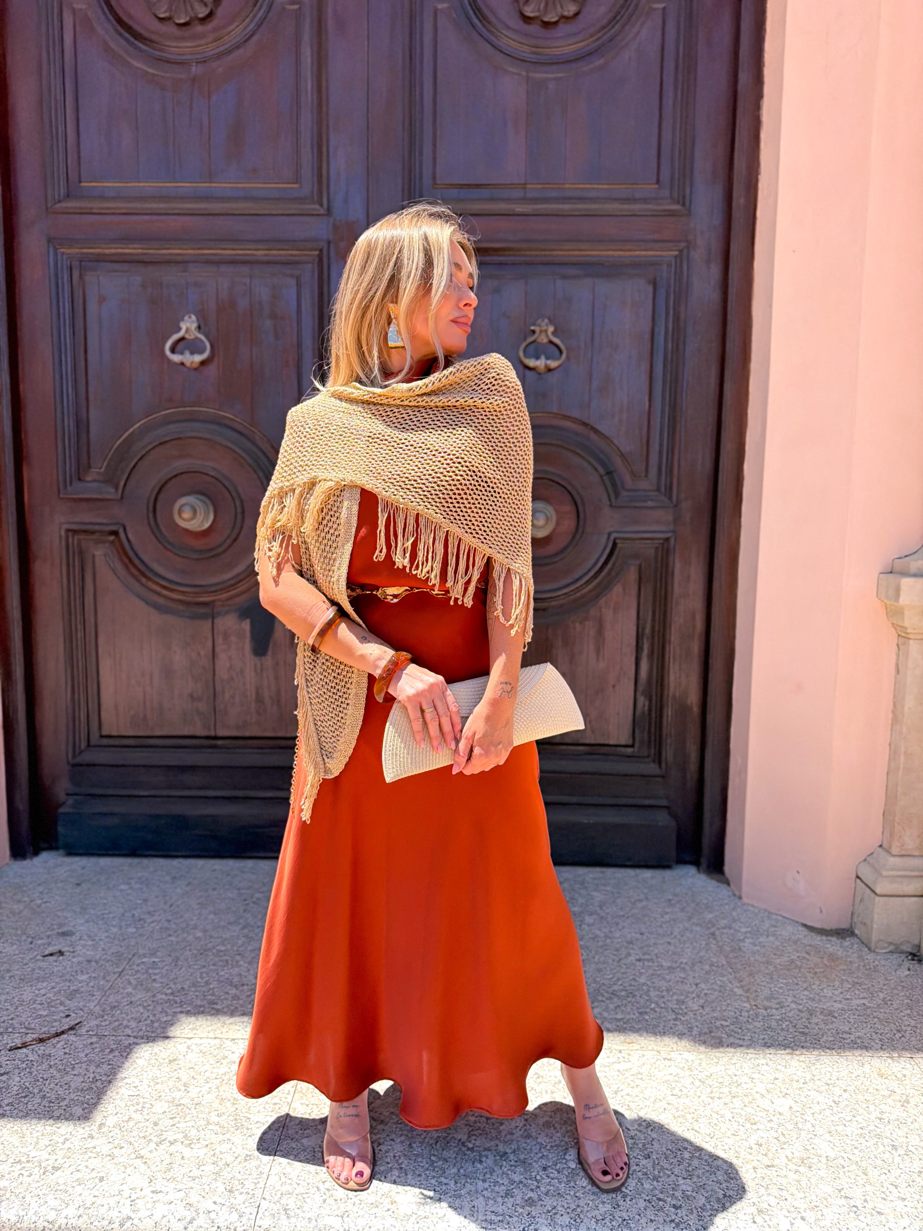 Poncho hilo dorado