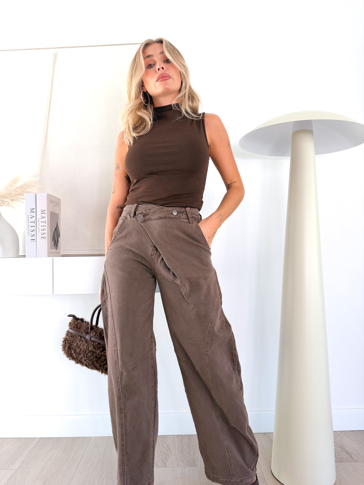 Denim marrón cruzado