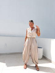 Bombacho rayas beige