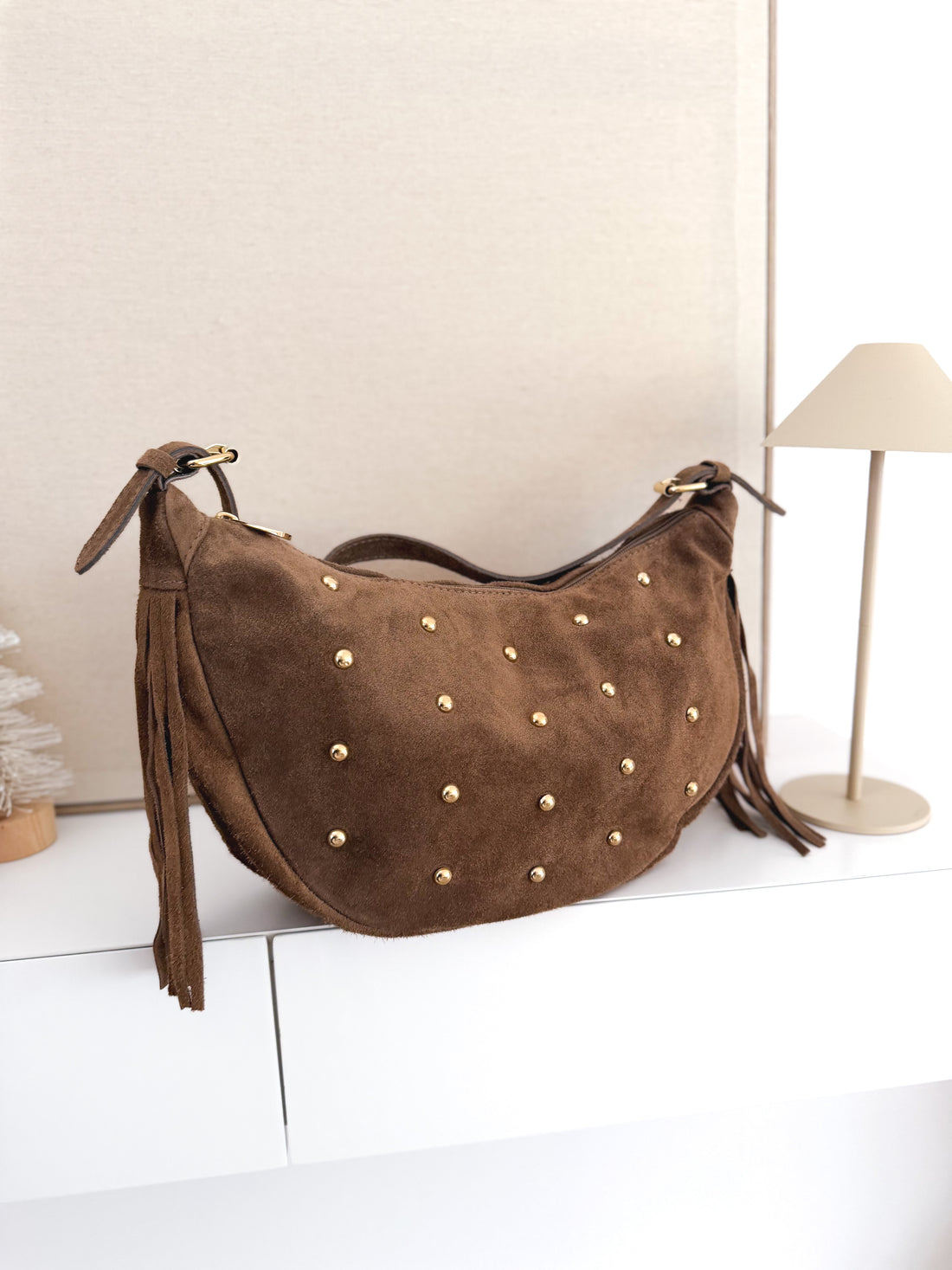 Bolso hombro combinado piel