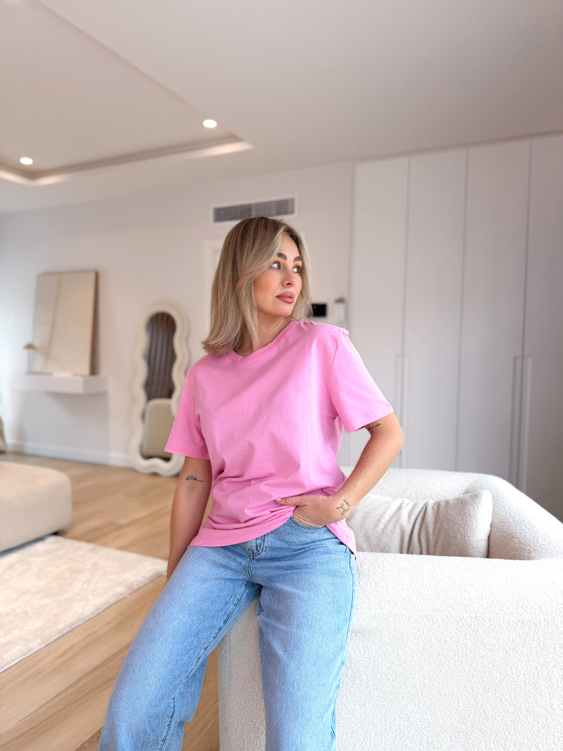 Camiseta Oversize Rosa