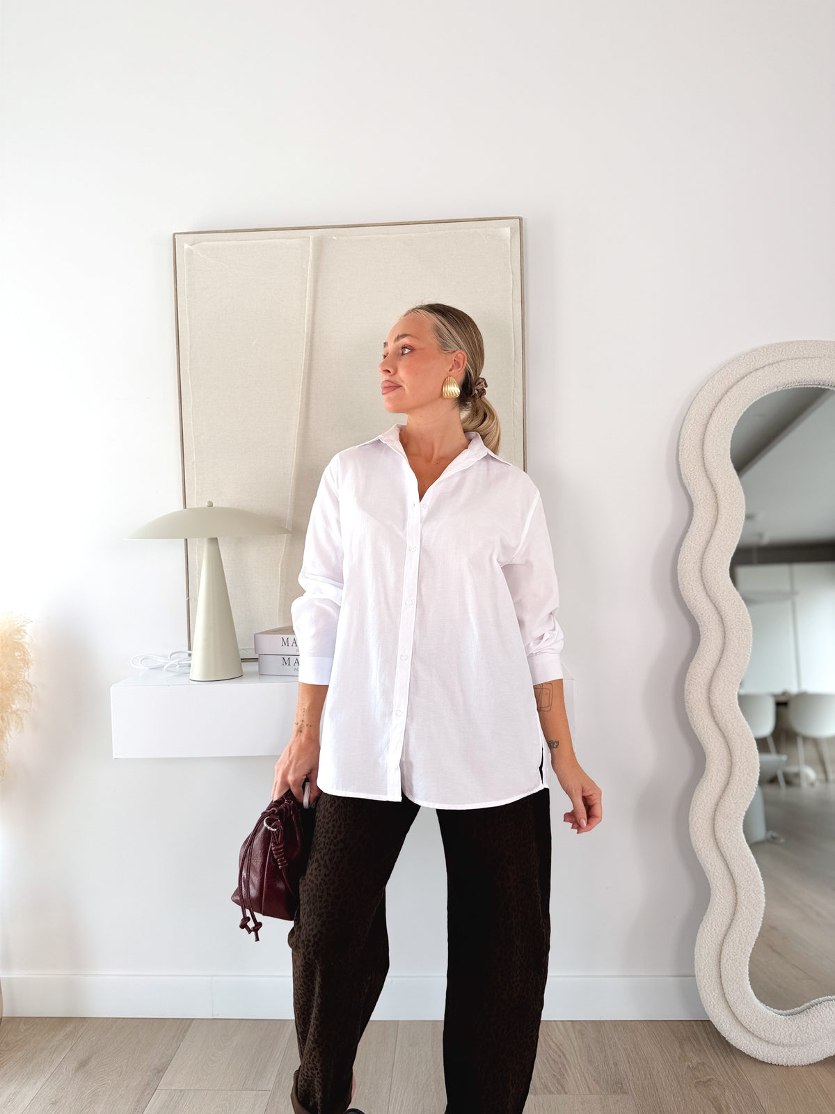 Camisa over abotonado blanca