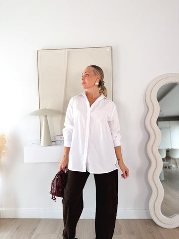 Camisa over abotonado blanca