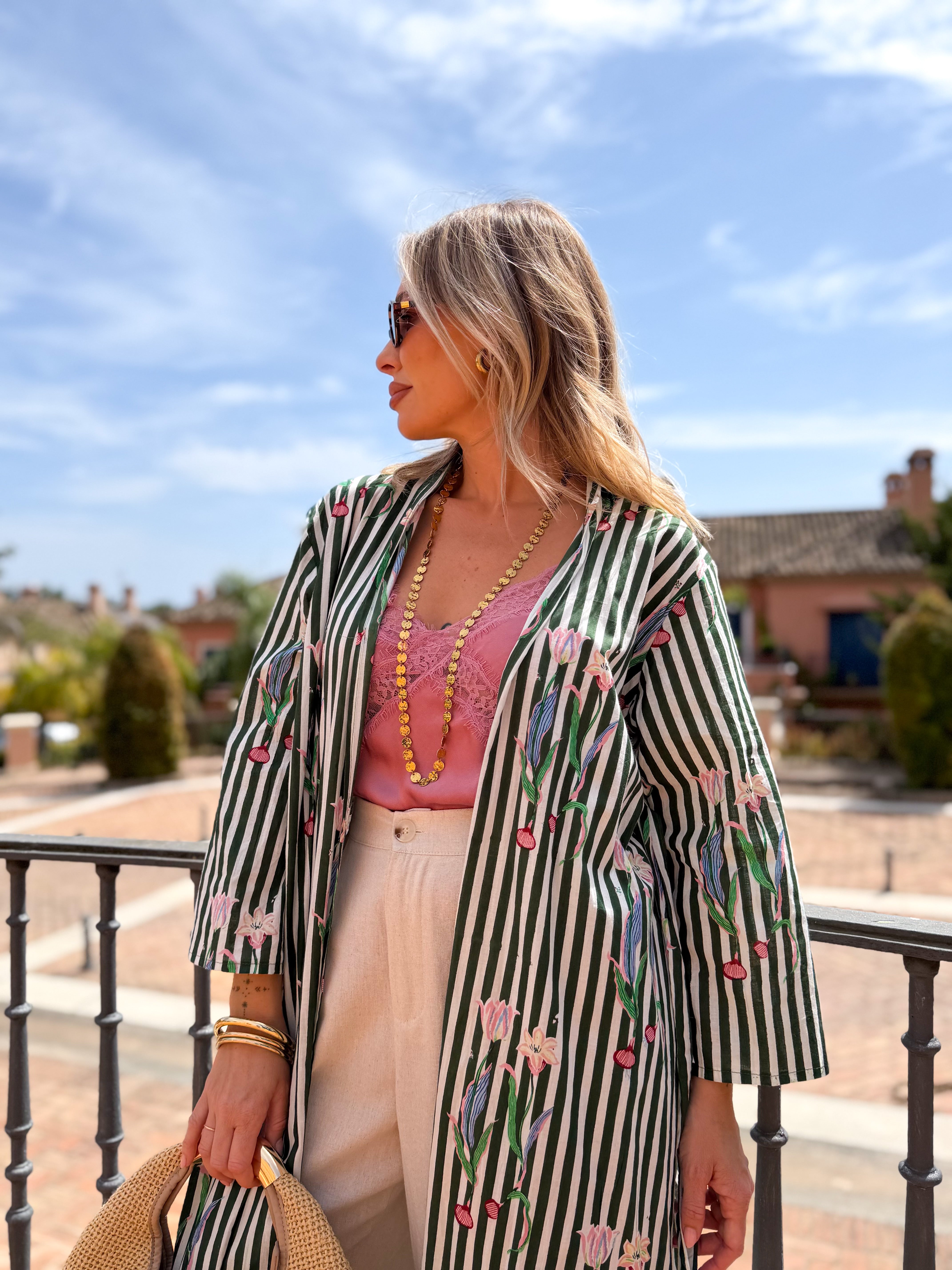 Kimono estampado Verde