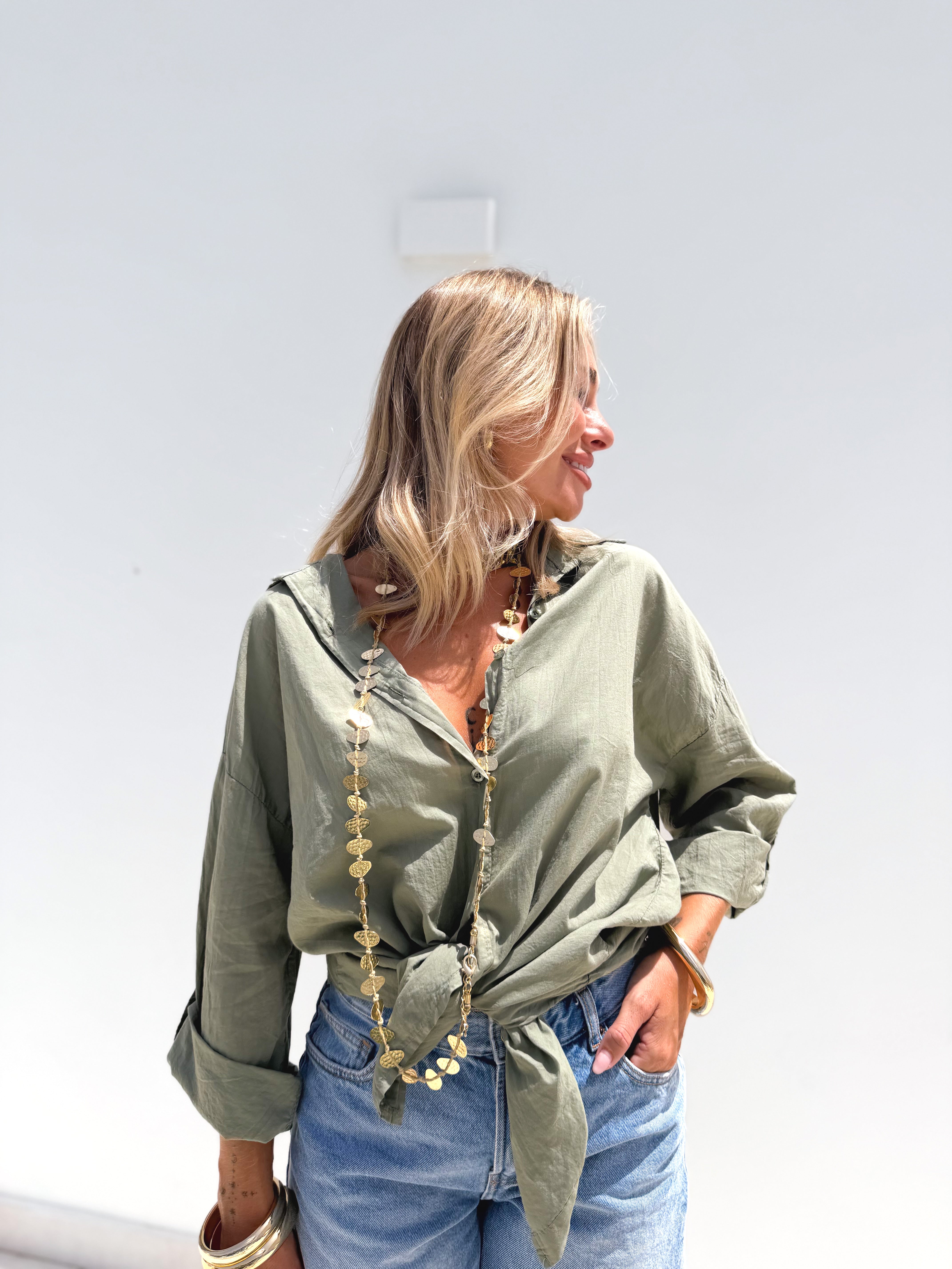 Camisa fluida verde