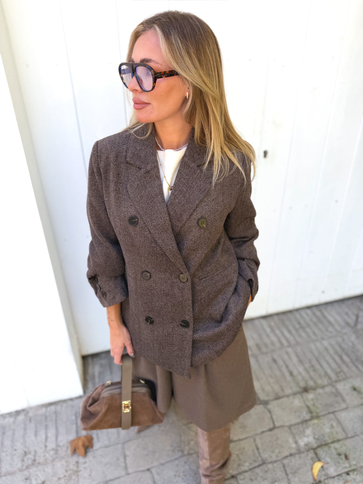 Americana paño Espiga Marrón