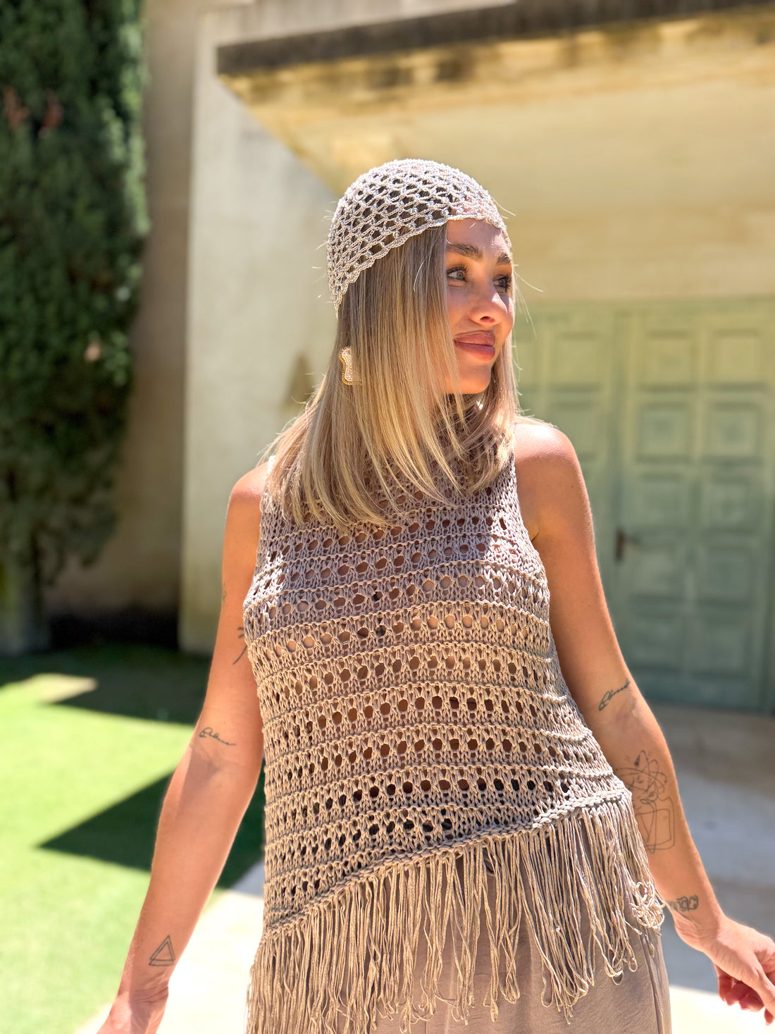 Top crochet combinado Tierra