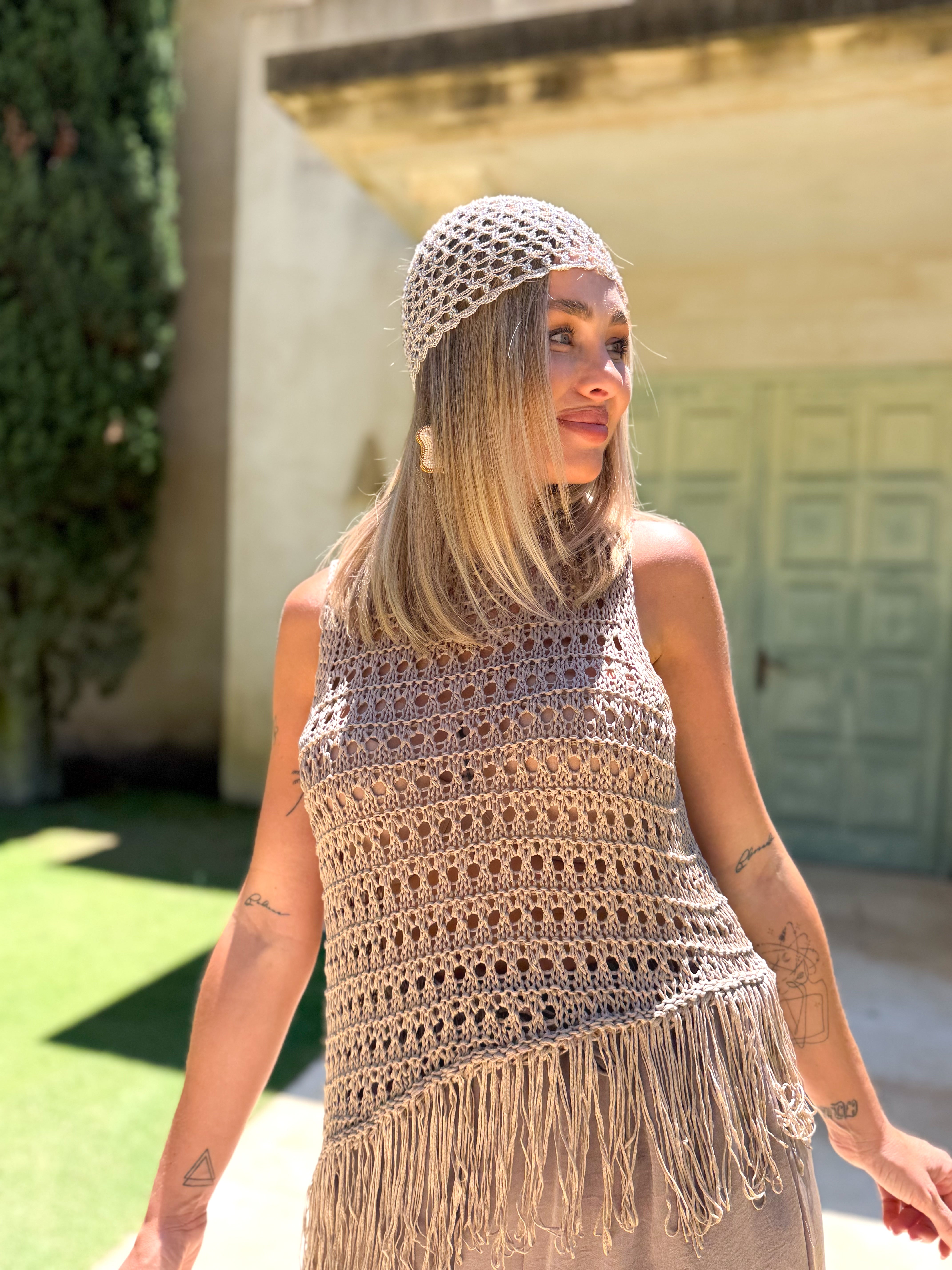 Top crochet combinado Tierra