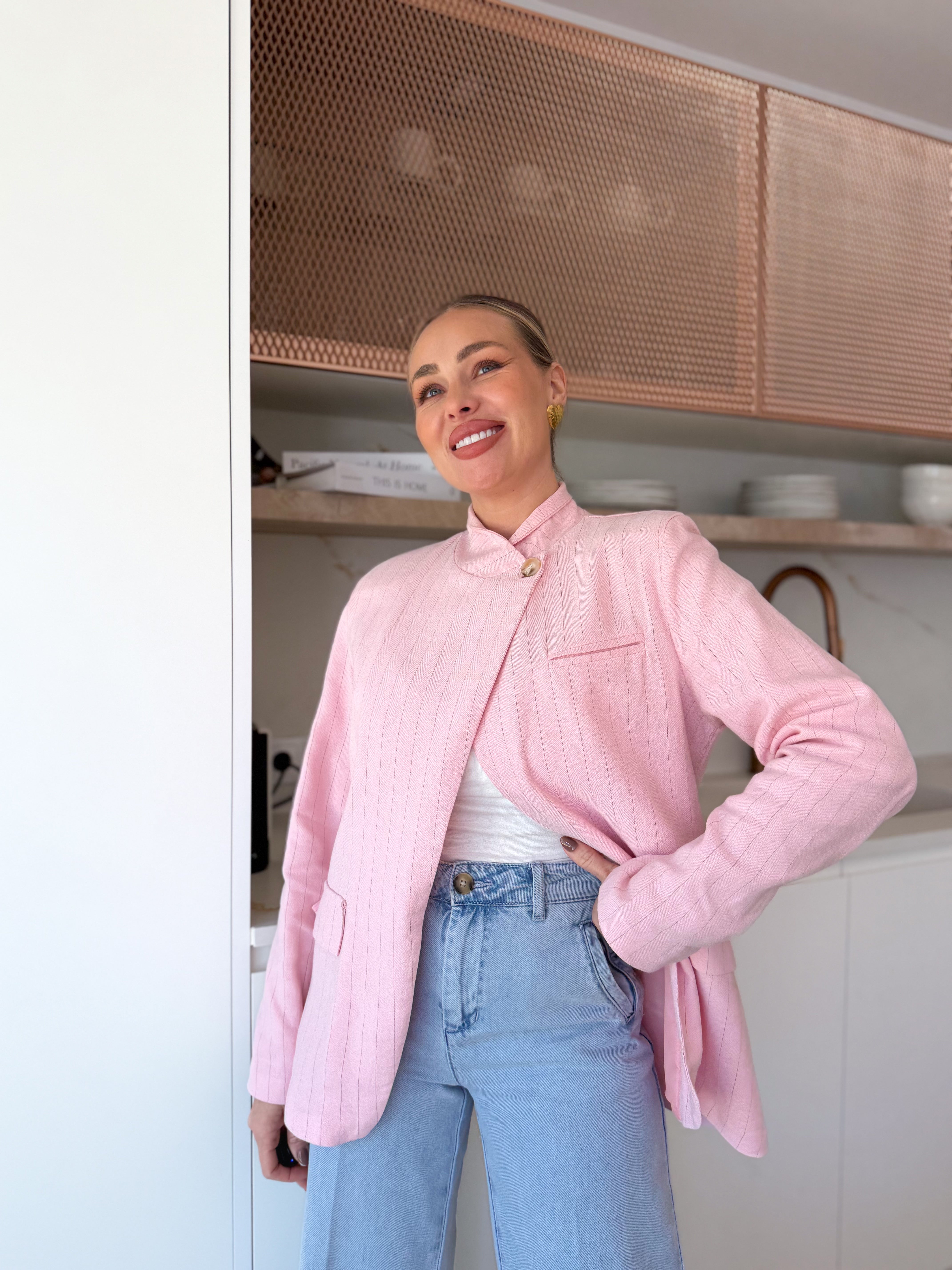 Blazer pinza cruzada Rosa