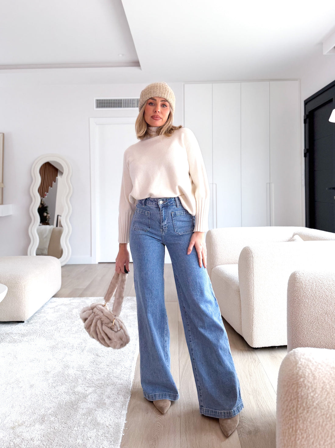 Jeans wide doble bolsillo