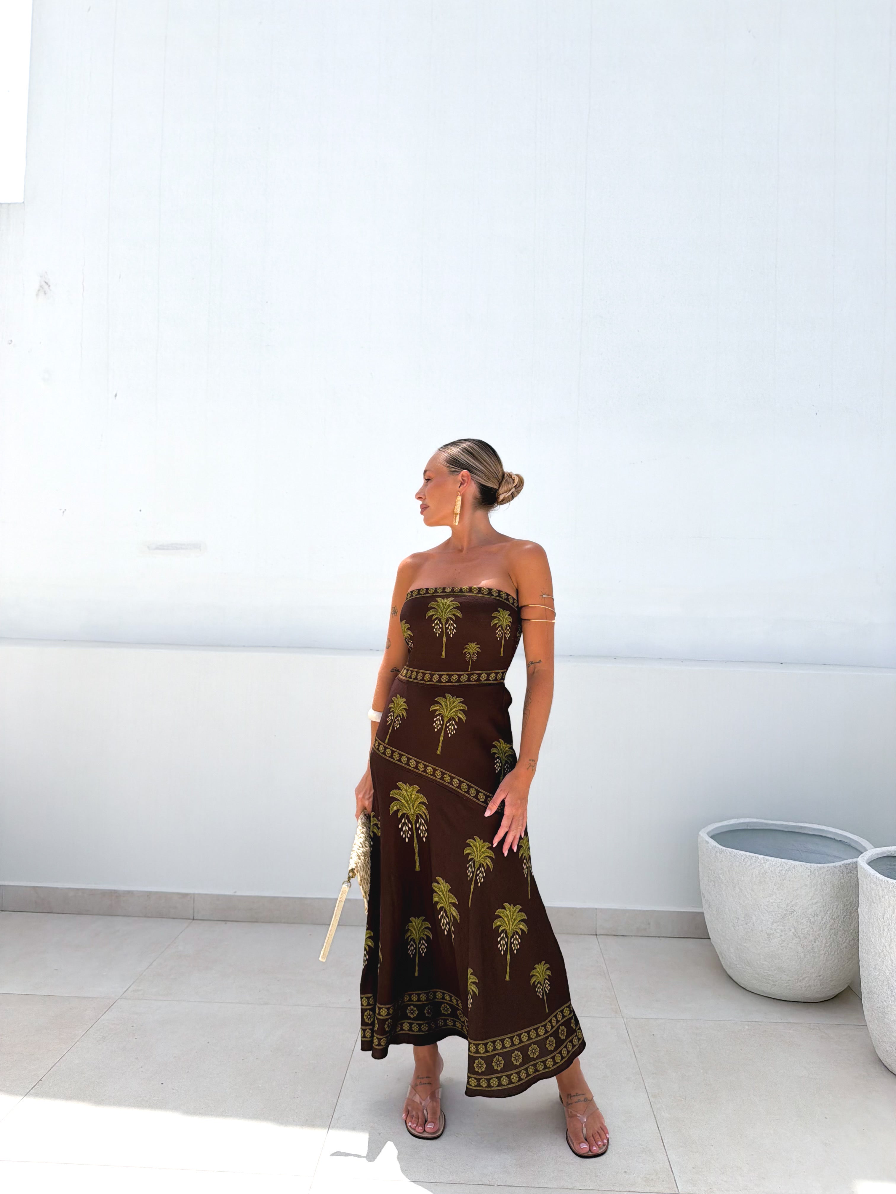 Vestido Palmier Marrón/Lima