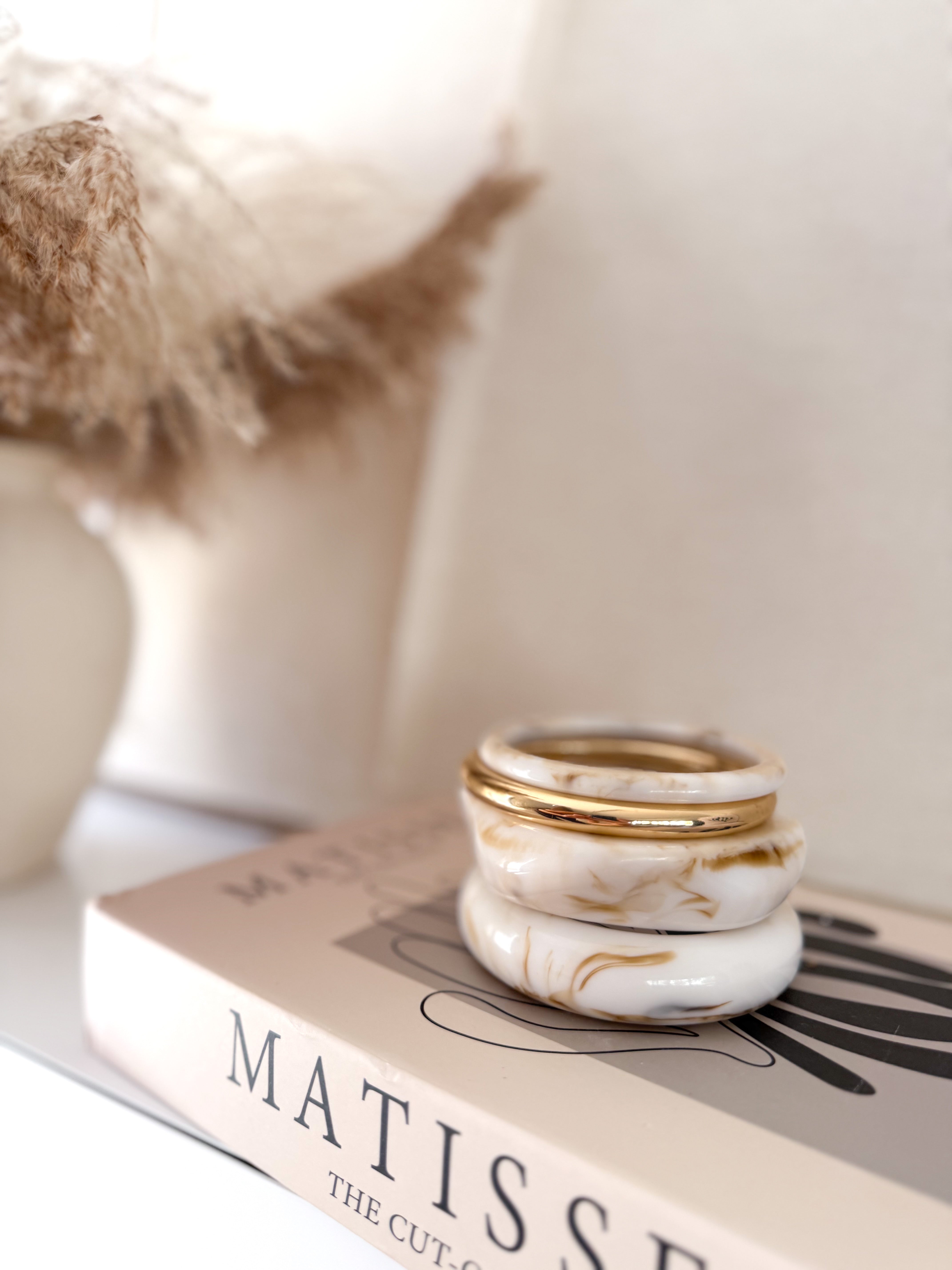 Pack pulseras nácar blanco