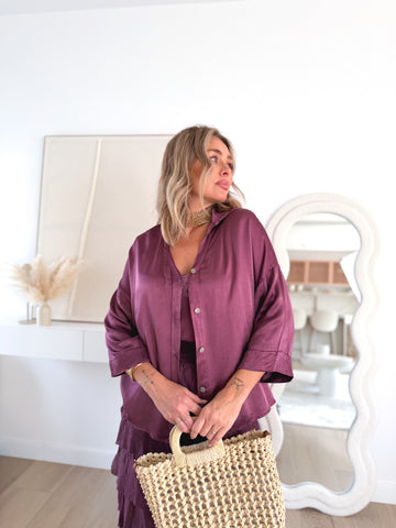 Camisa satinada Malva