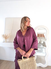 Camisa satinada Malva
