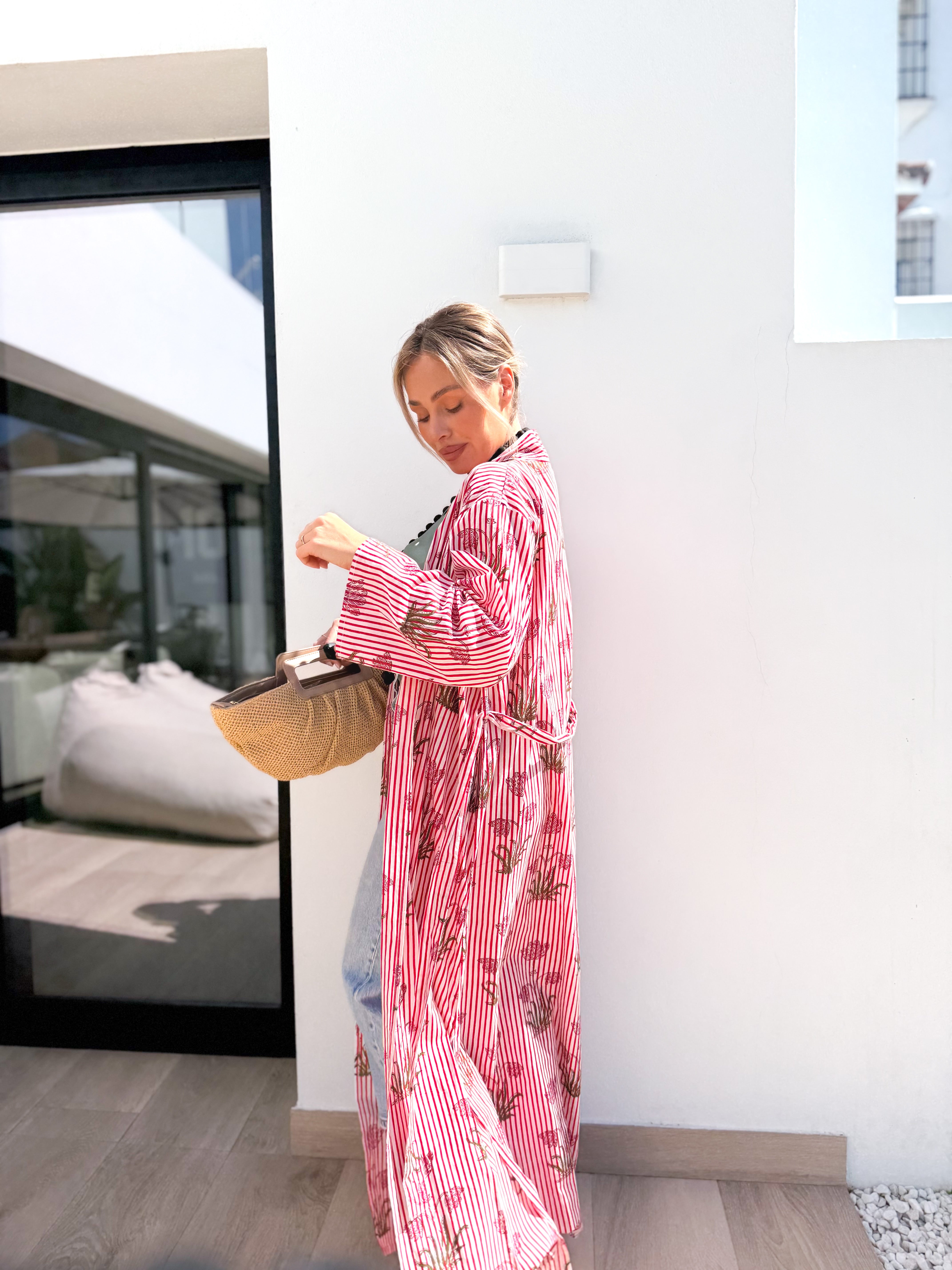 Kimono estampado Rojo