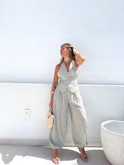 Conjunto Vichy verde