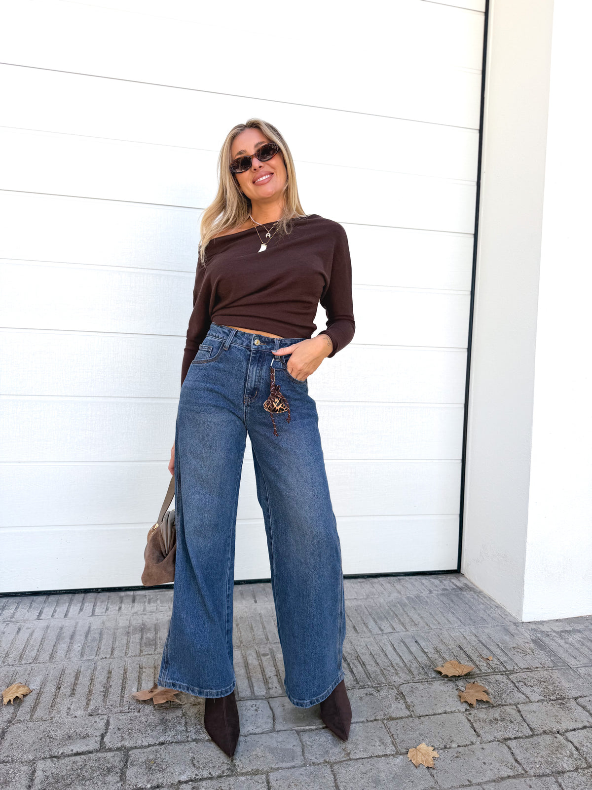 Denim wide leg push up
