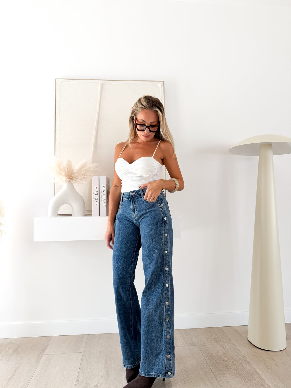 Jeans wide abotonado