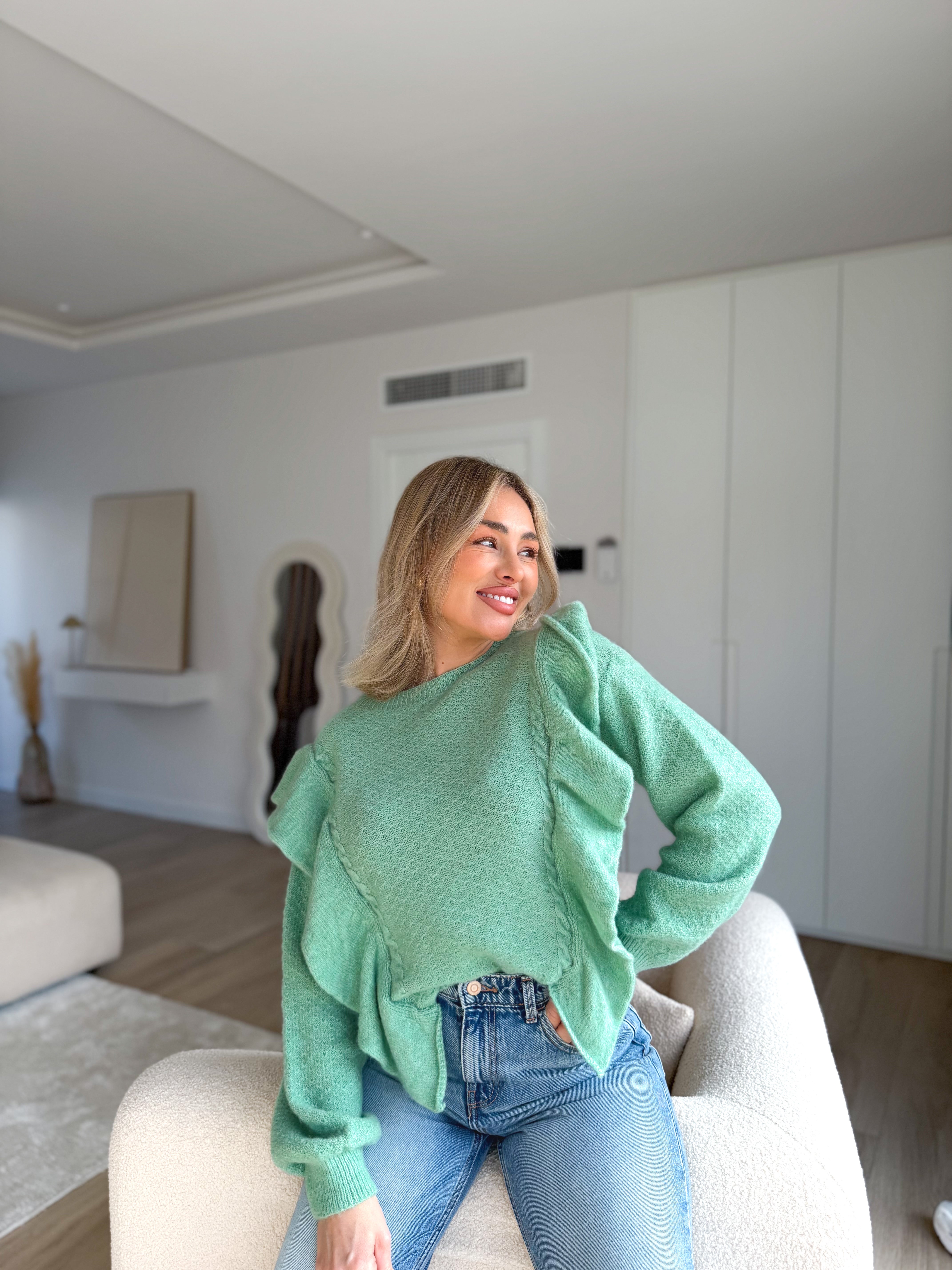 Jersey combinado aguamarina