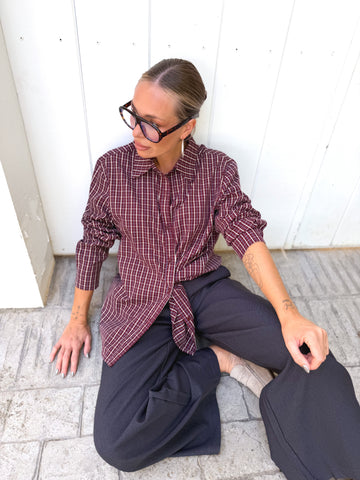 Camisa cuadros Burdeos