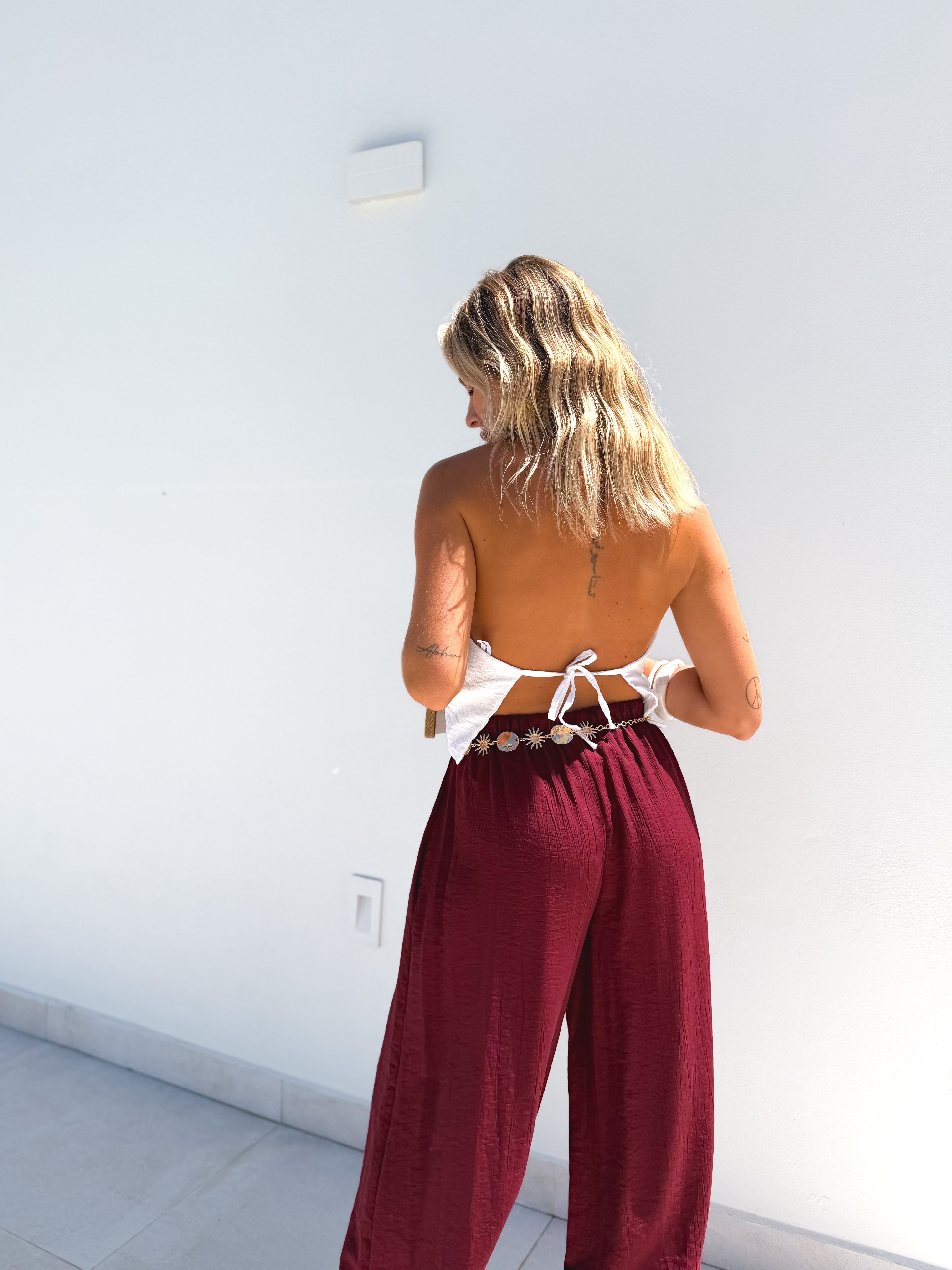 Pantalón Bombacho Burdeos