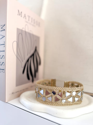 Choker espejos forrado