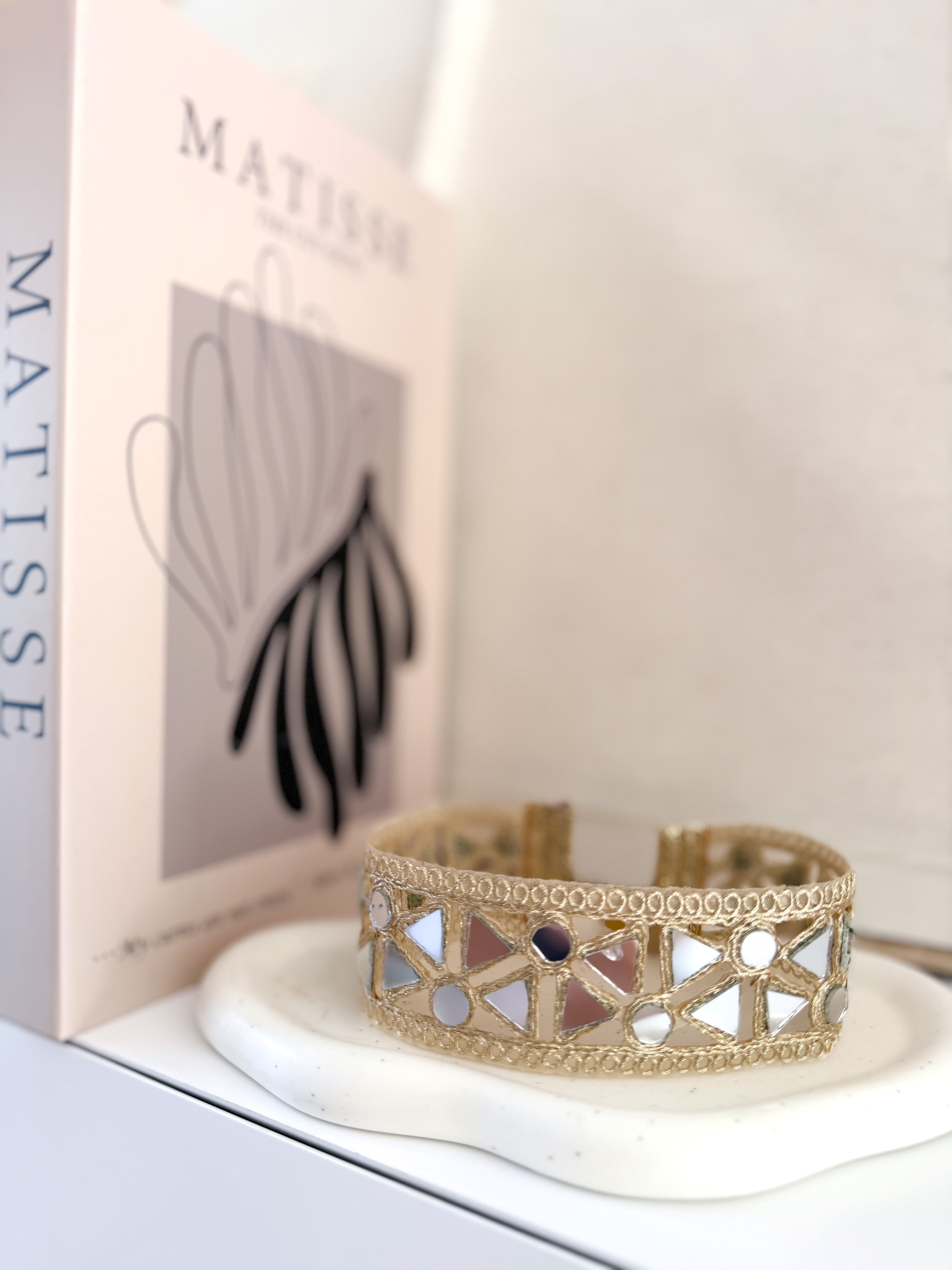 Choker espejos forrado