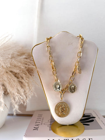 Collar largo monedas