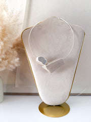 Collar latón combinado plata