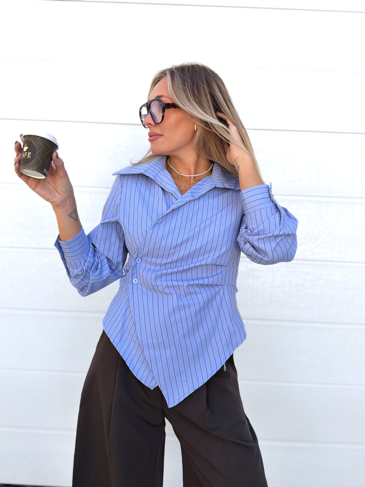 Camisa asimétrica Azul
