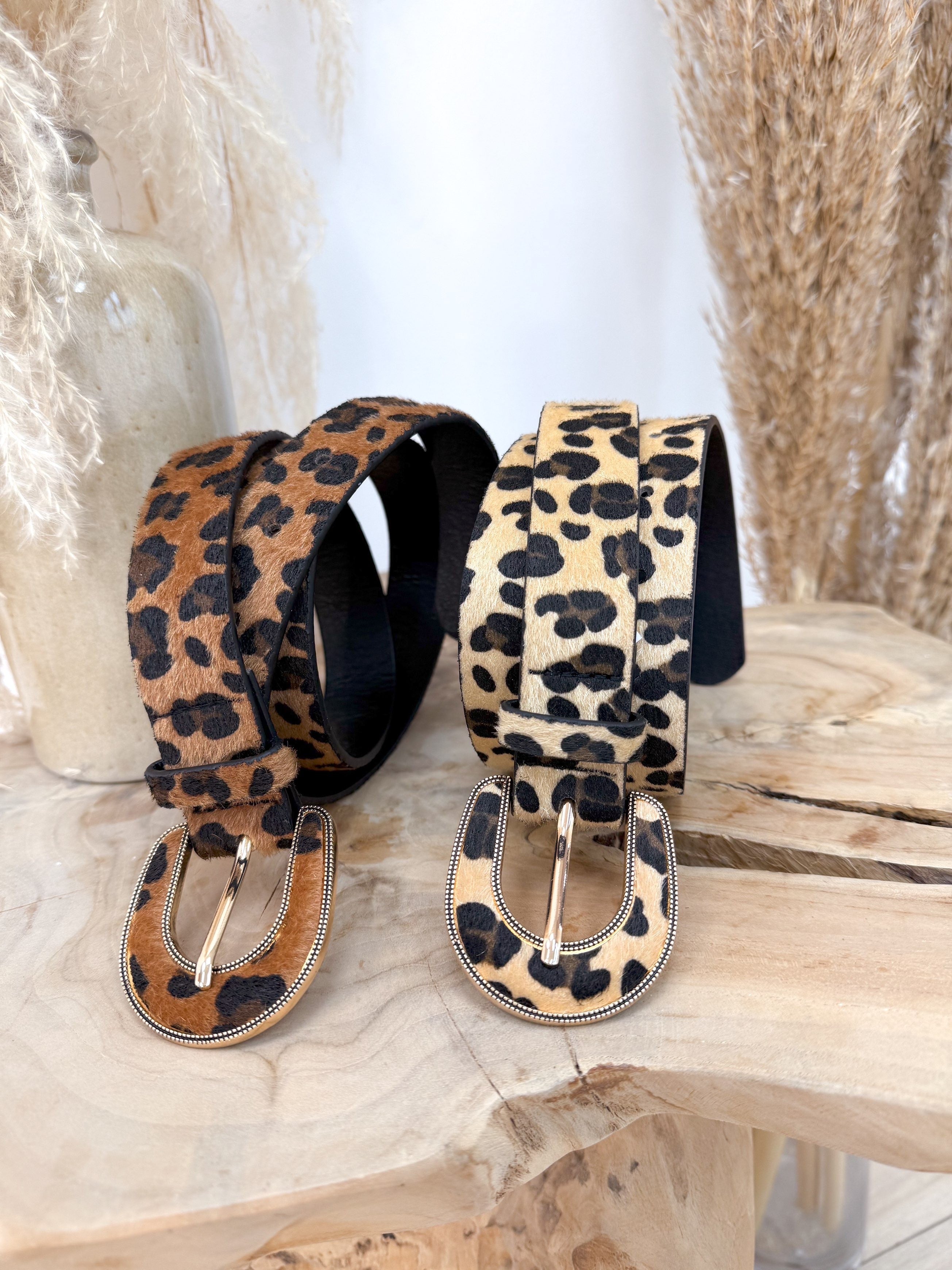 Cinturón print ribete dorado