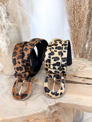 Cinturón print ribete dorado