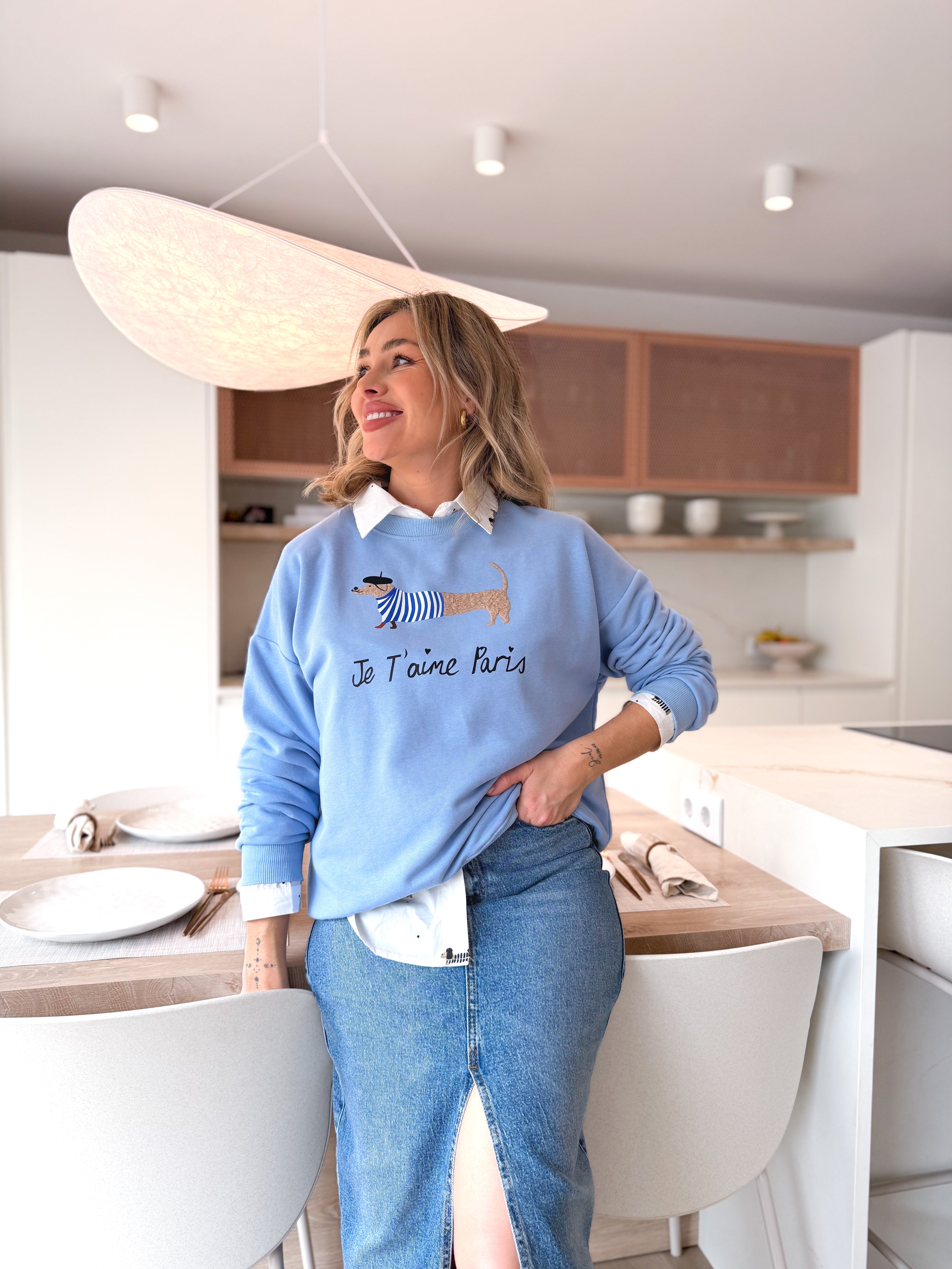 Sudadera Dog celeste