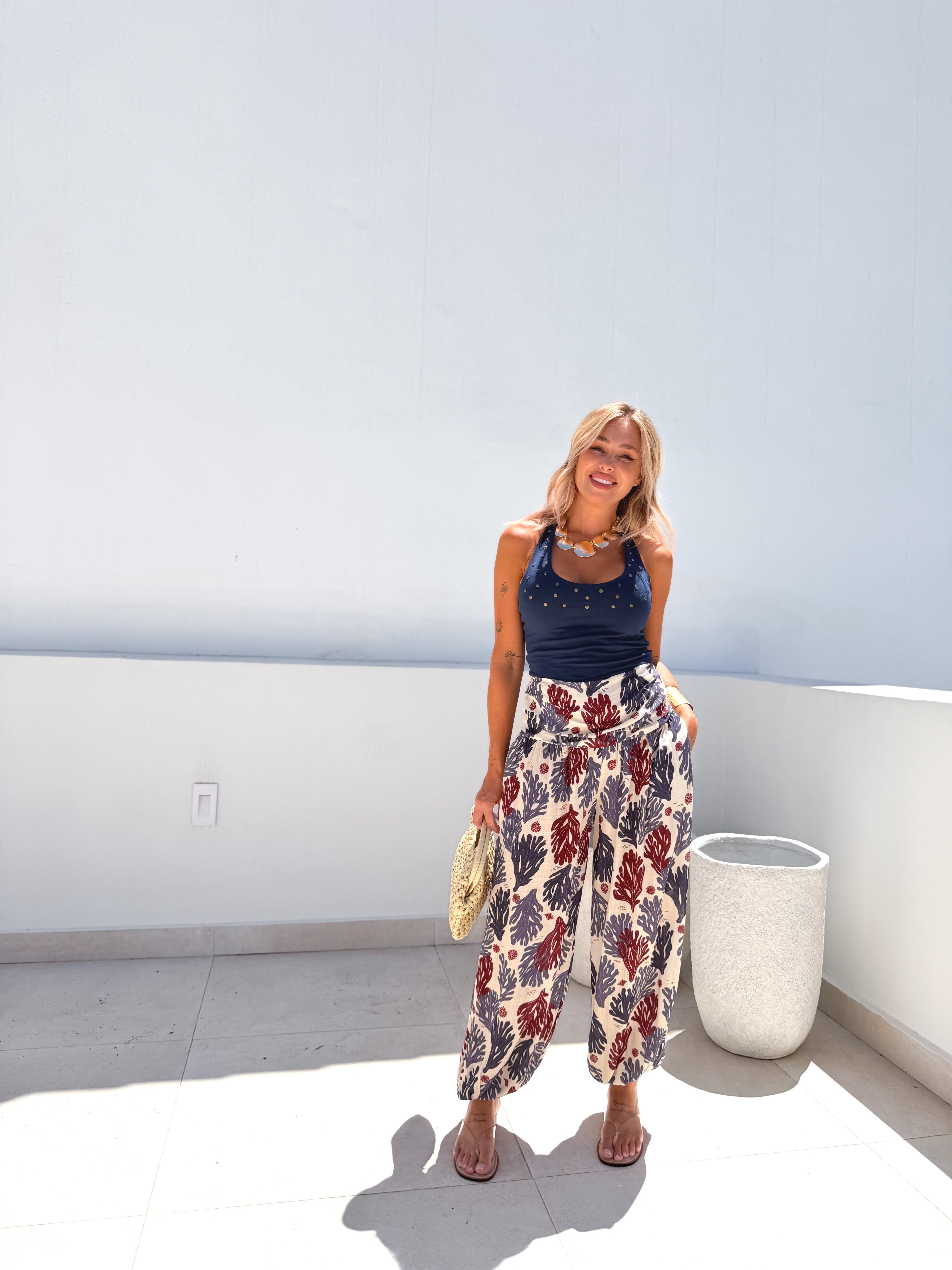 Pantalón bombacho coral Marino