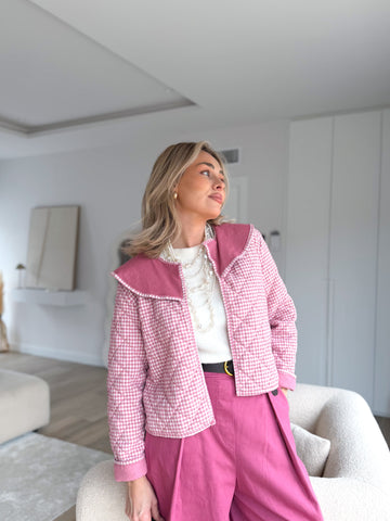 Chaqueta Vichy Rosa