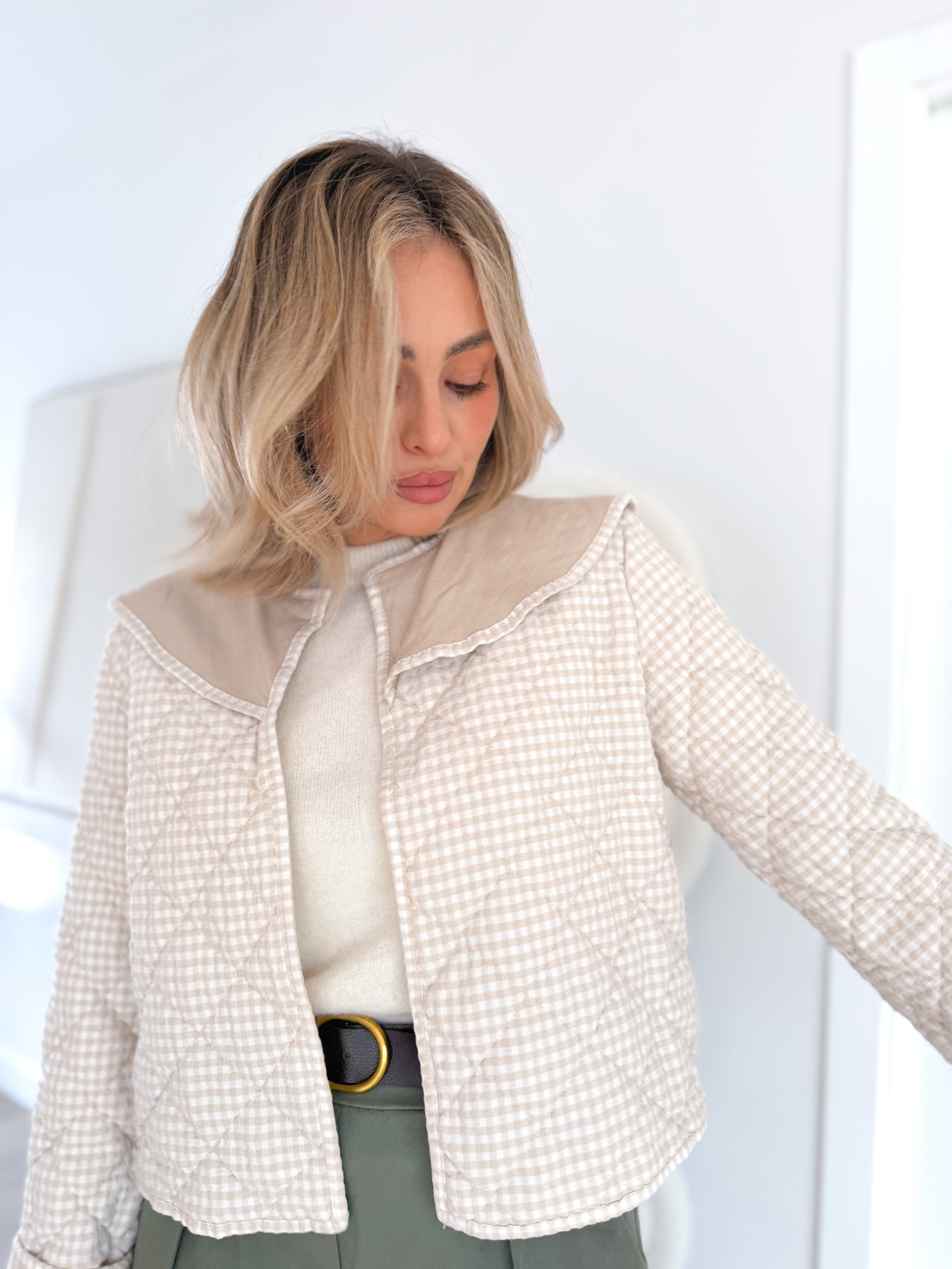 Chaqueta Vichy Beige