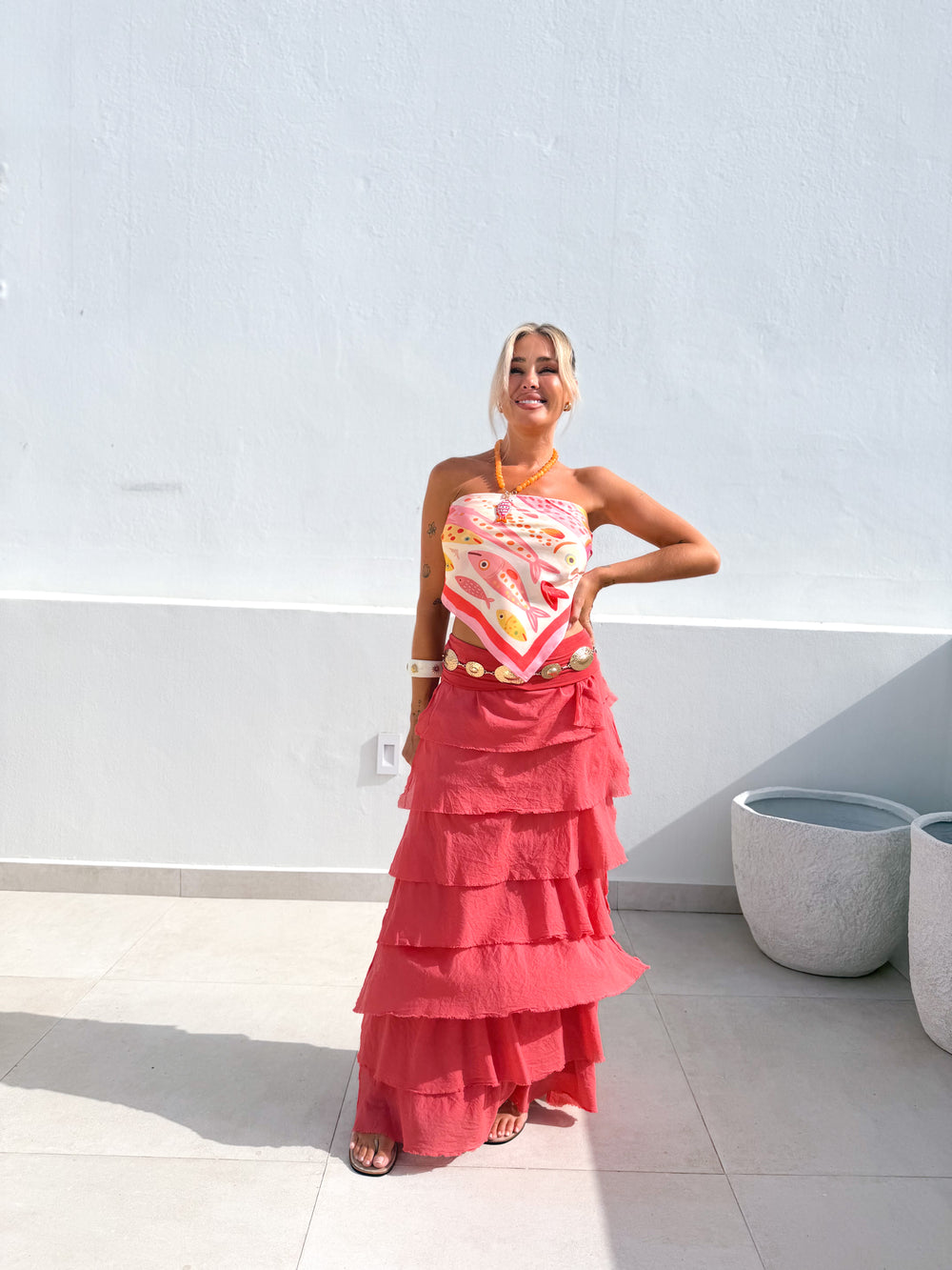 Falda Samsara Coral